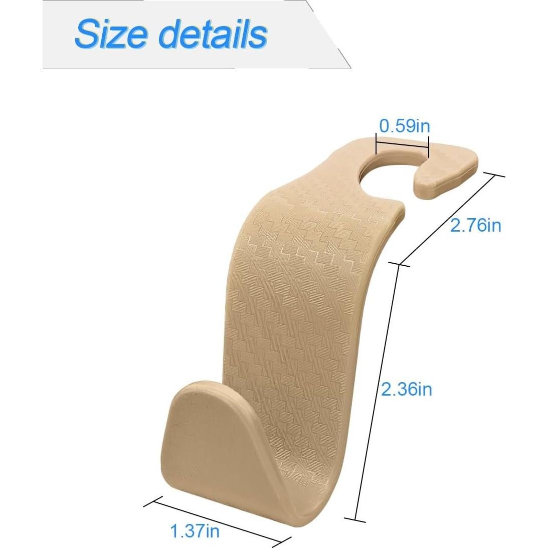 Ganchos para Reposacabezas de Automóvil Osilly - 4 Piezas Beige