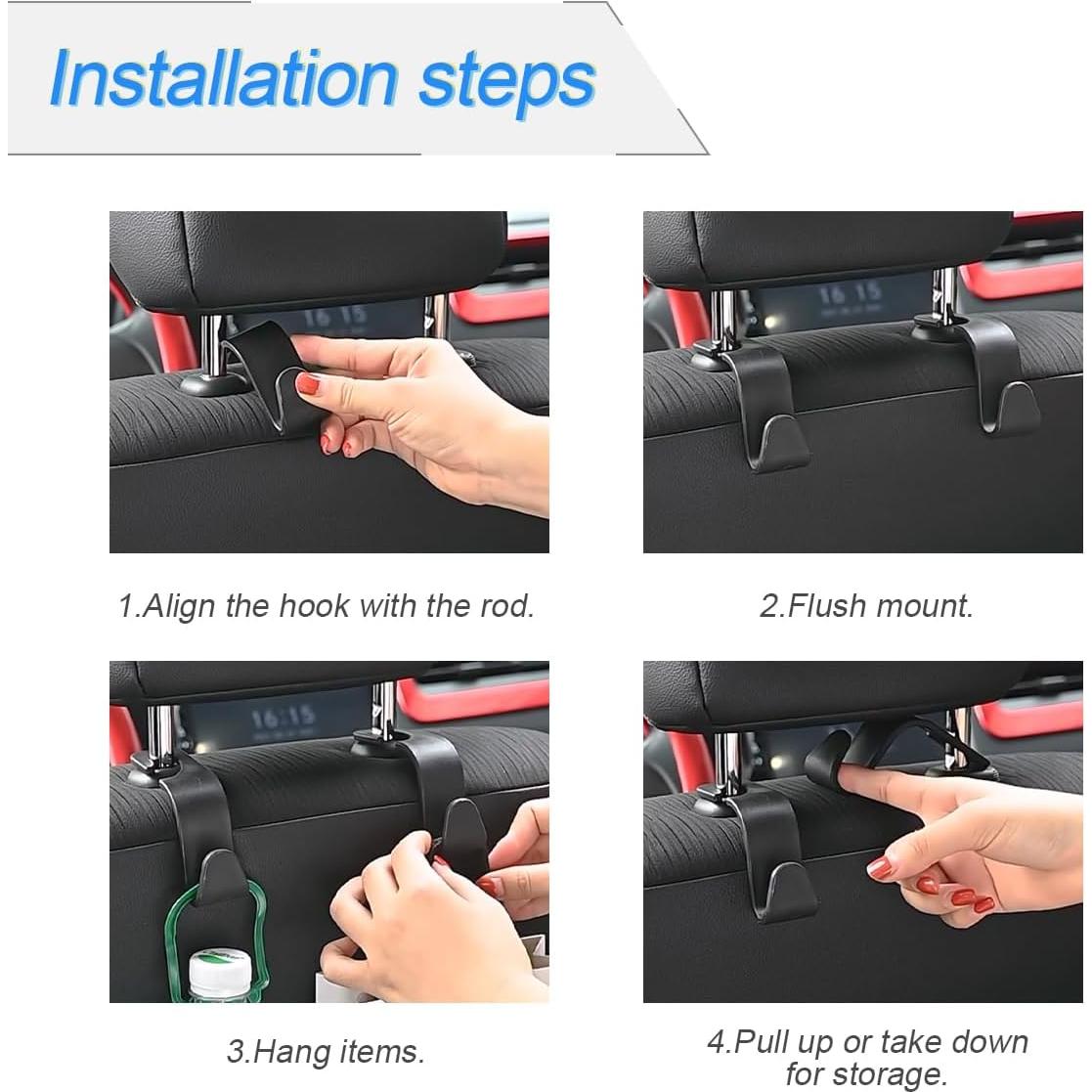 Ganchos para Reposacabezas de Automóvil Osilly - 4 Piezas Beige