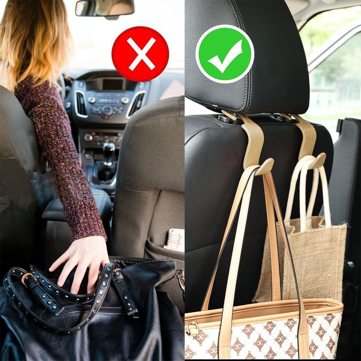 Ganchos para Reposacabezas de Automóvil Osilly - 4 Piezas Beige