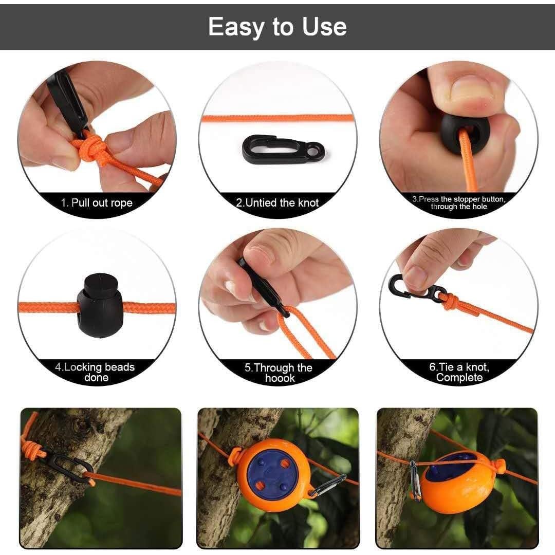 Cuerda de Camping Retráctil Eforwest 10m con 20 Pinzas