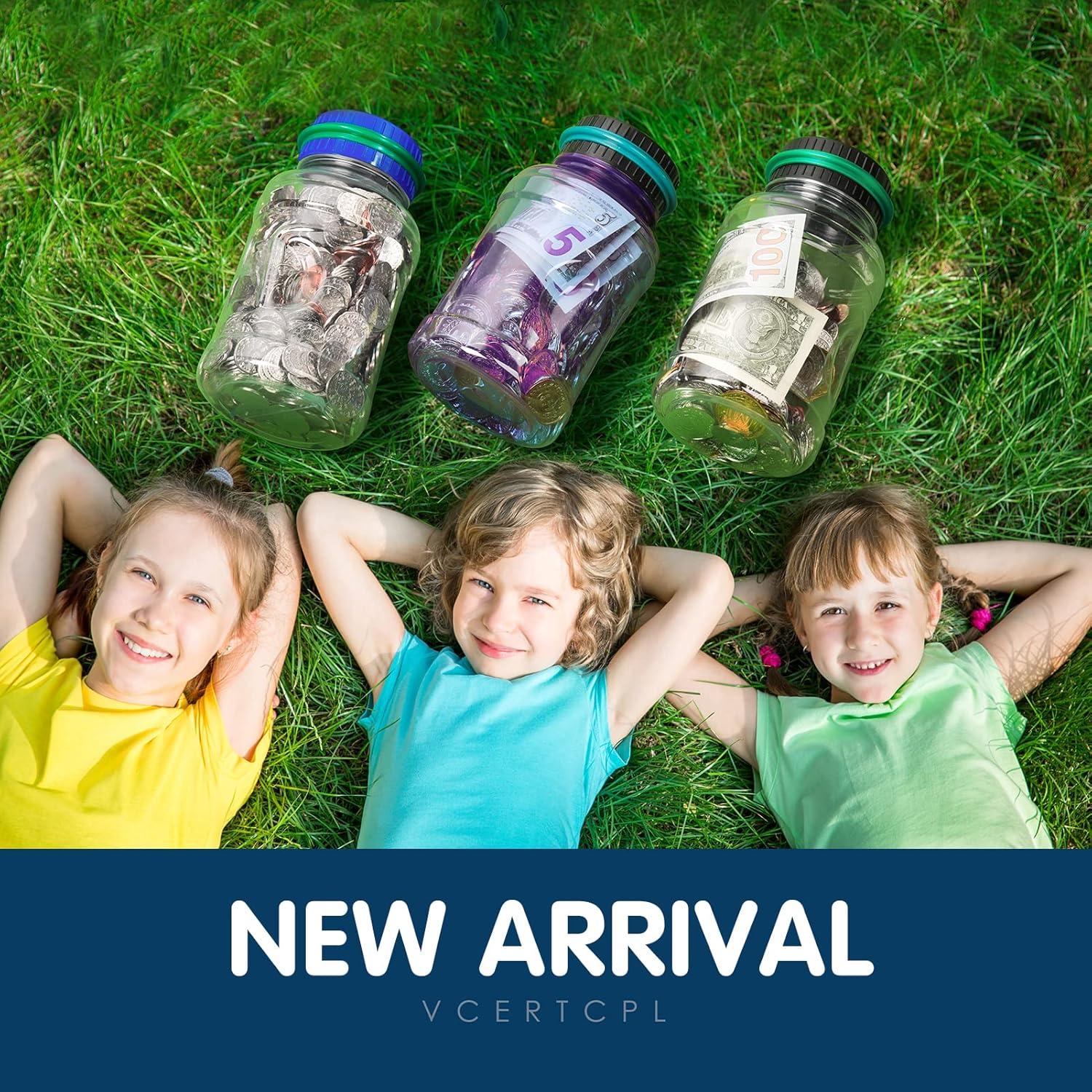 Large Piggy Bank for Adults Kids, Vcertcpl Digital Coin Counting Bank with 1.8L Capacity, Great Coin Bank Money Jar for Adults Kids with Saving Goals, Bank for All US Coins (Green B)