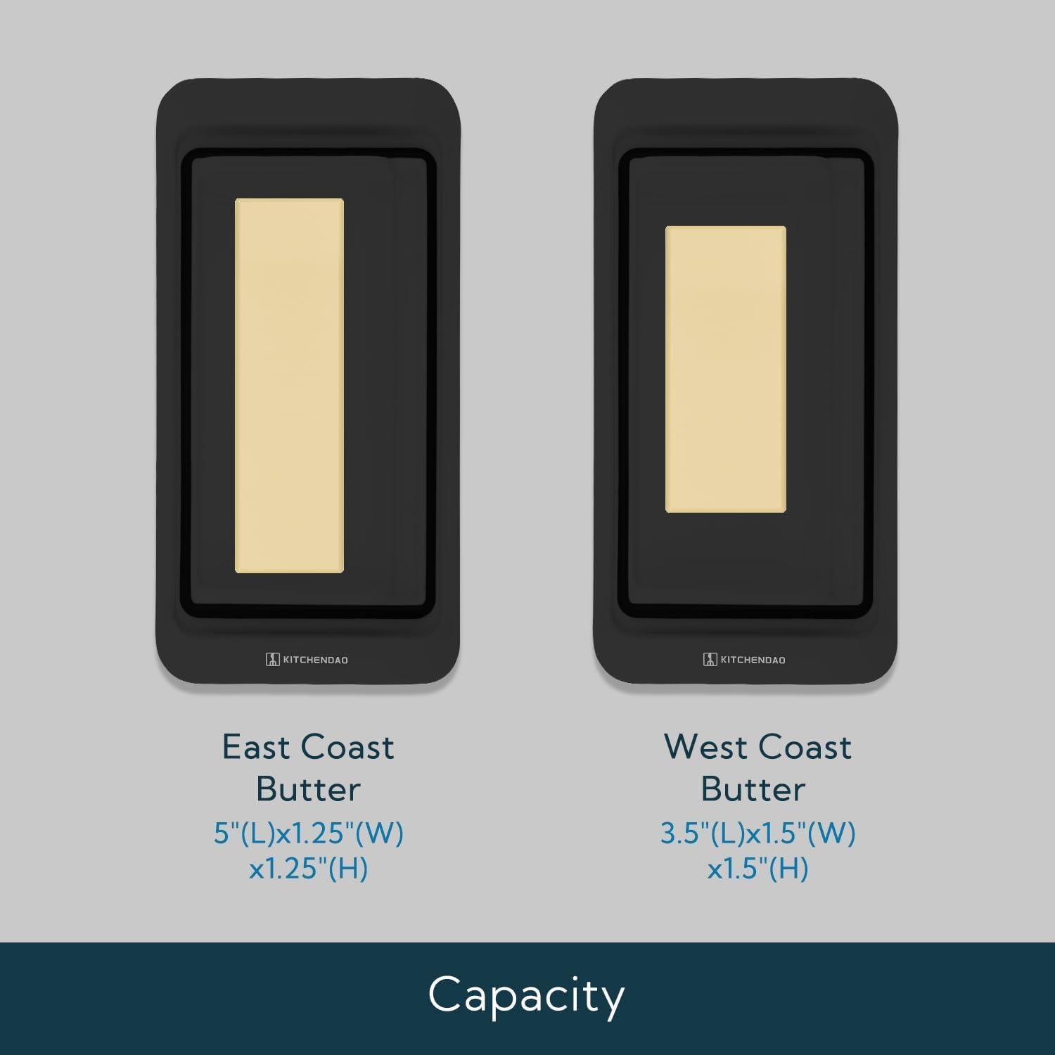 Caja de Mantequilla Hermética KITCHENDAO con Cuchillo - Negra