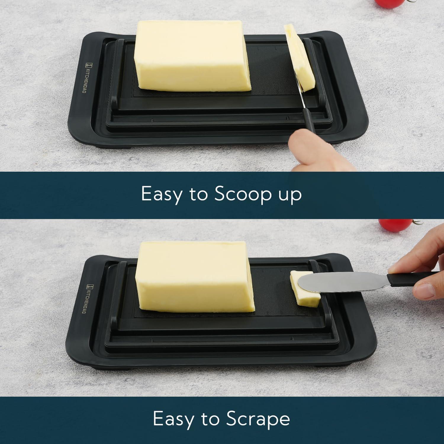 Caja de Mantequilla Hermética KITCHENDAO con Cuchillo - Negra