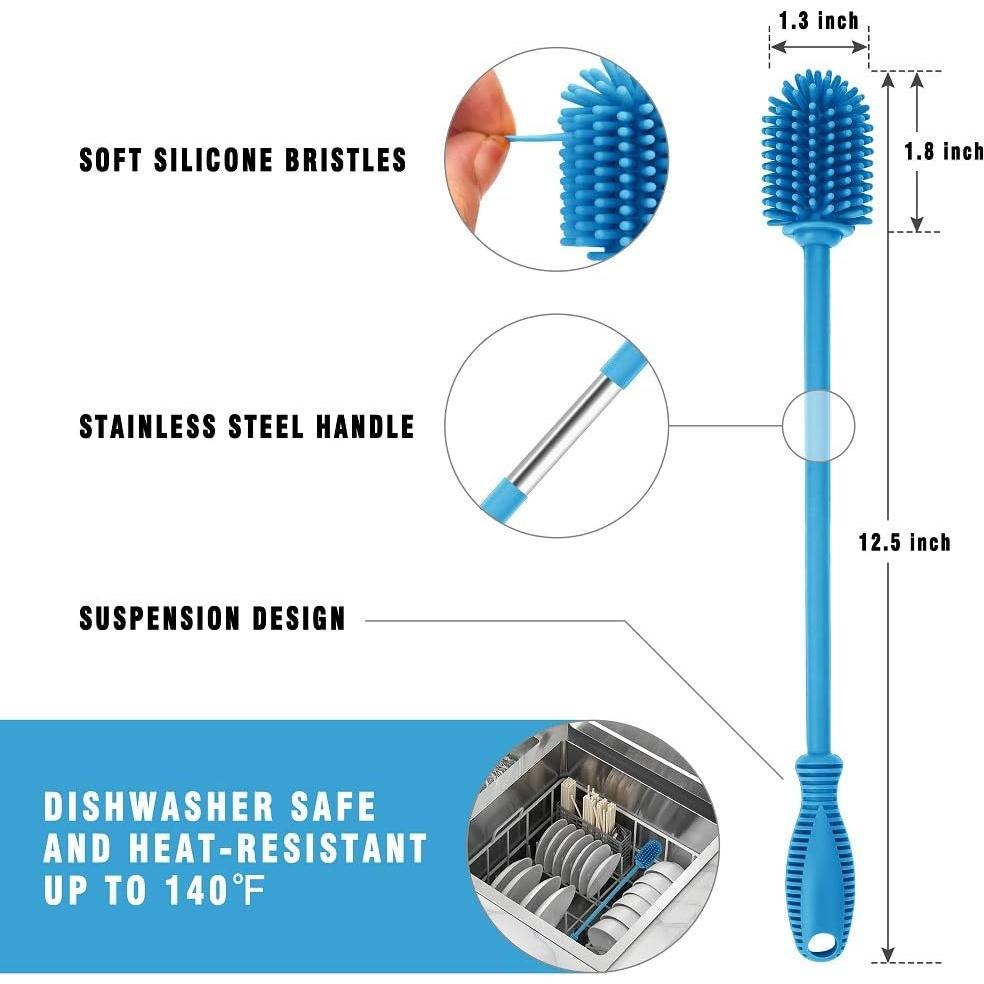 Cepillo de Limpieza de Botellas de Silicona ddLUCK 31.75 cm