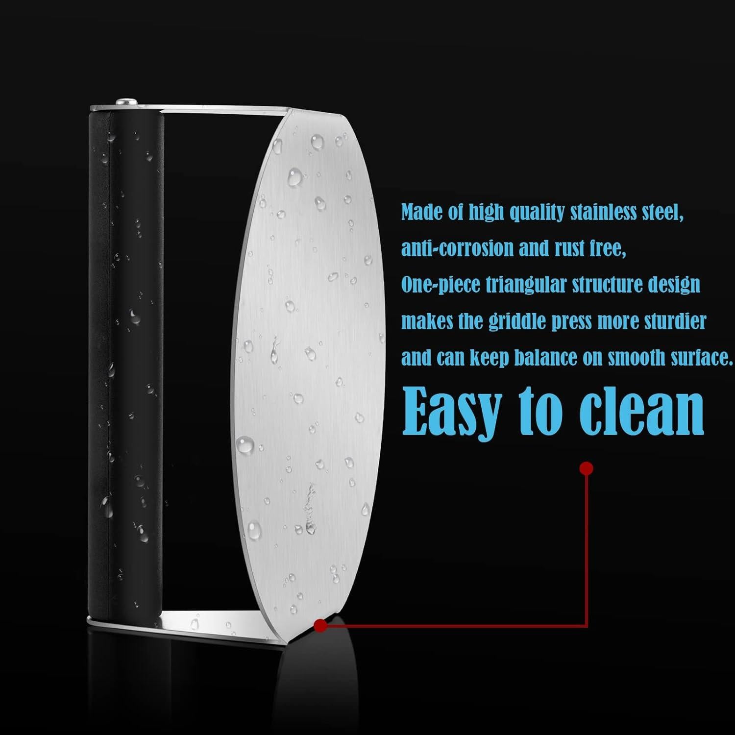 Prensa para Hamburguesas HaSteeL Acero Inoxidable 2 Pcs 17.78 cm