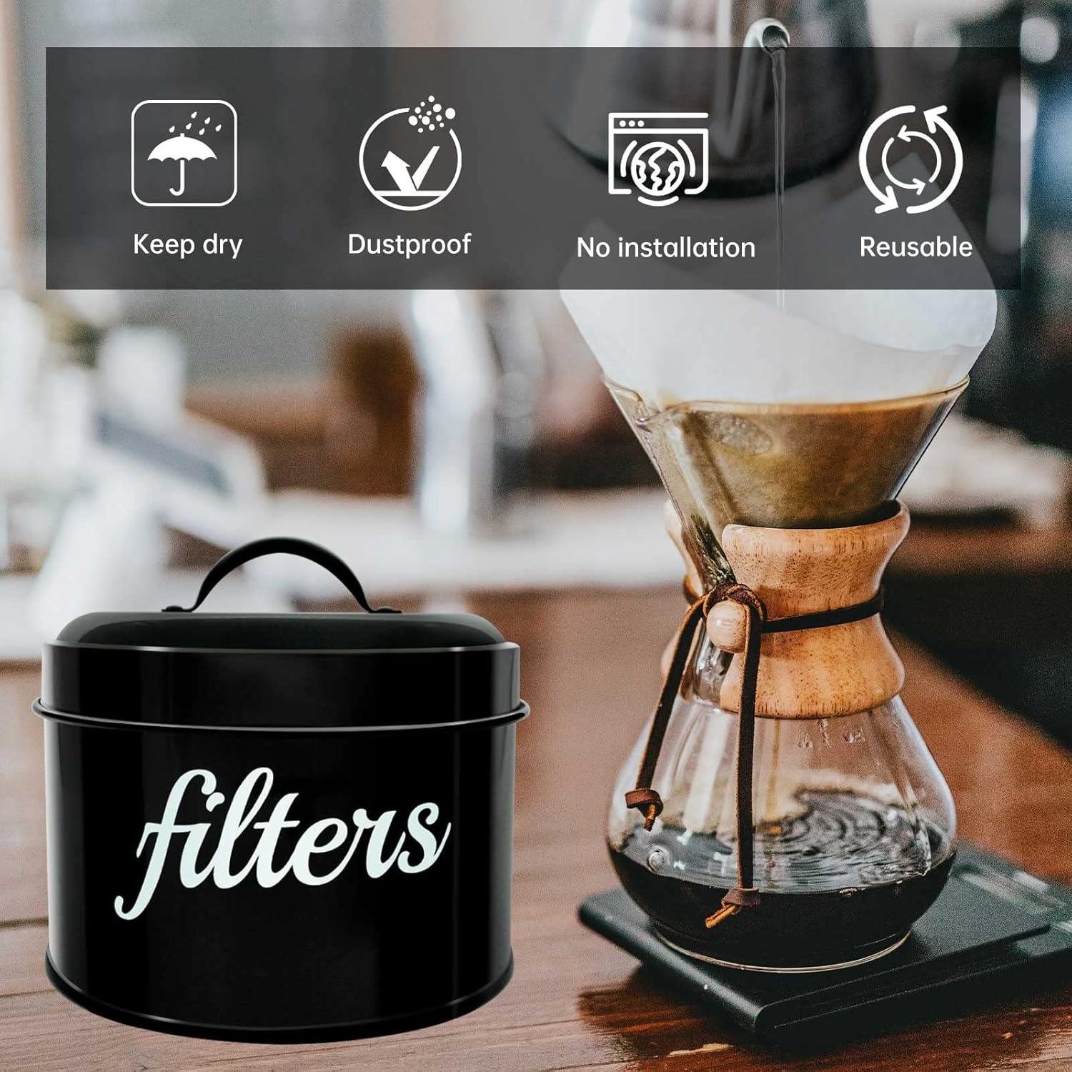 Soporte de Filtro de Café Rústico Blanco - Almacenamiento Organizador