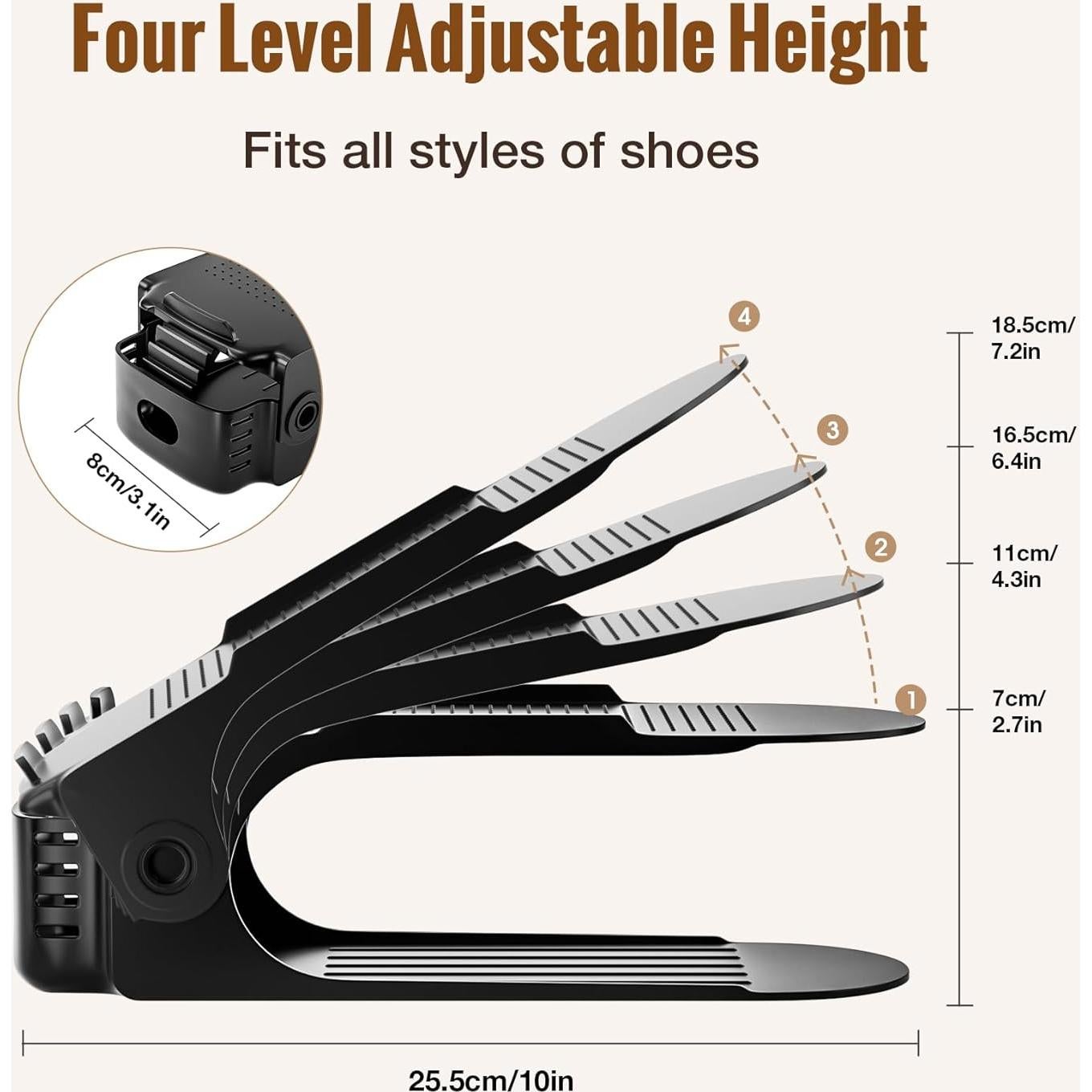 Organizador de Zapatos Neprock 12 Ranuras Negro Ahorra Espacio