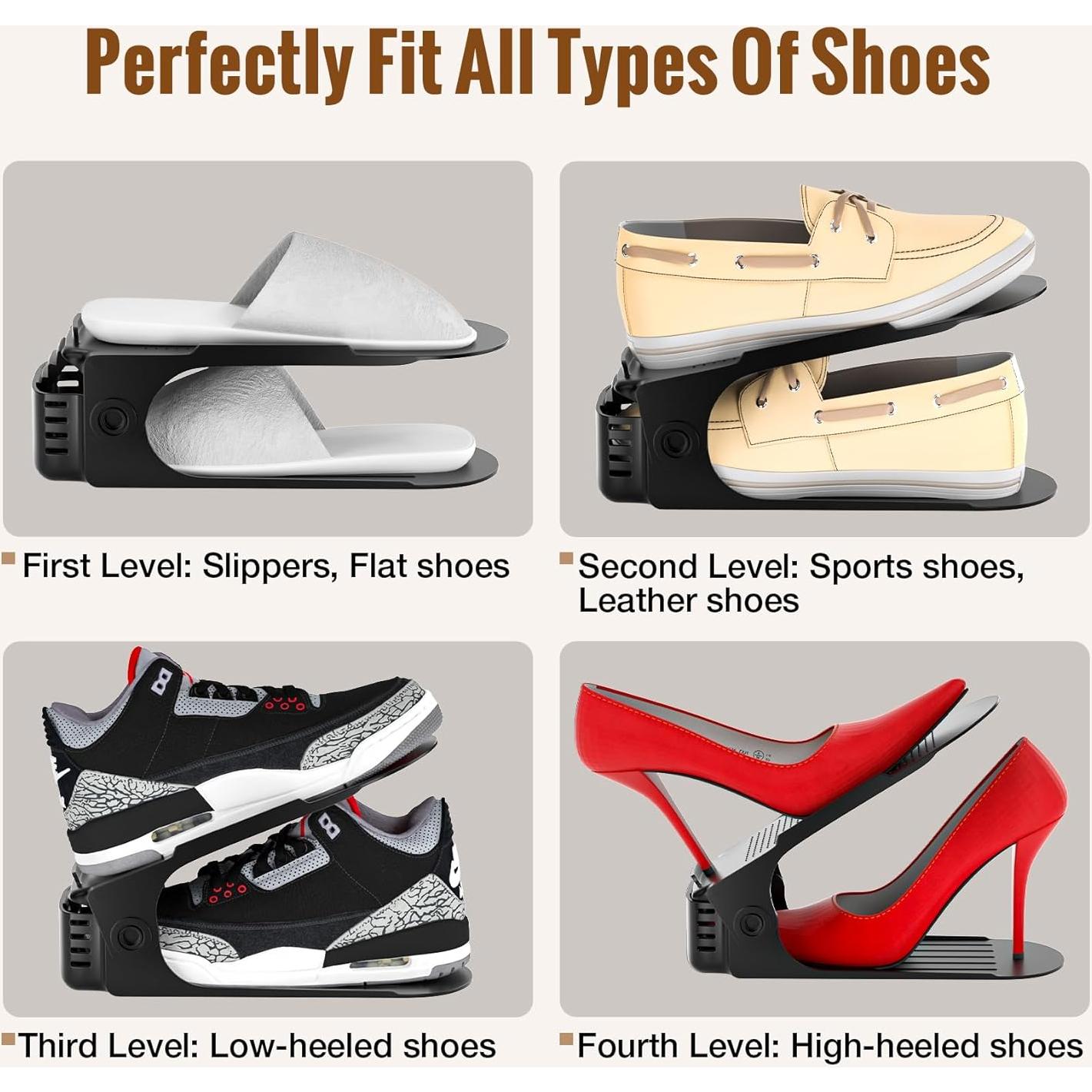 Organizador de Zapatos Neprock 12 Ranuras Negro Ahorra Espacio