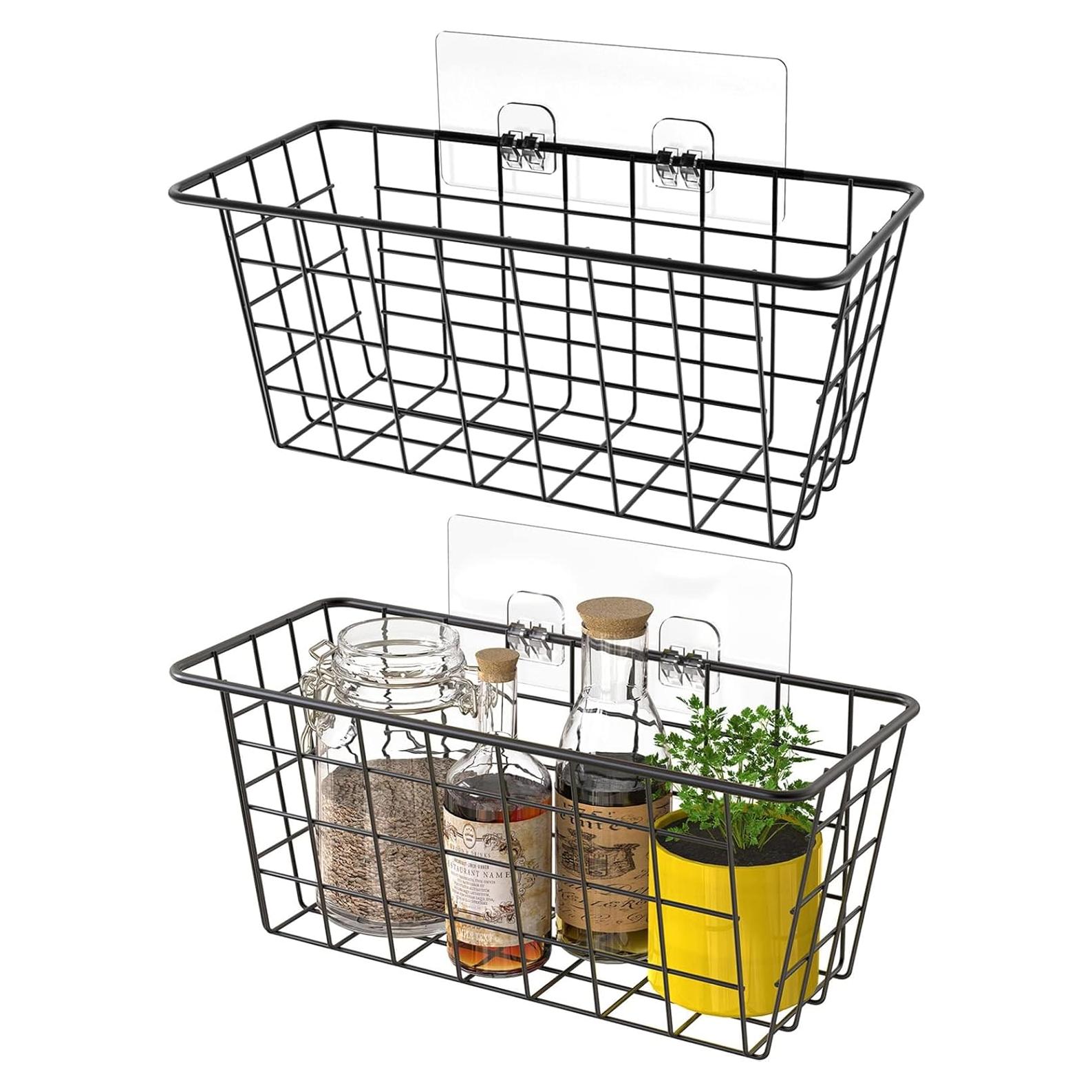 Cestas de Almacenamiento Colgantes MaraFansie 2 Paquete Negro