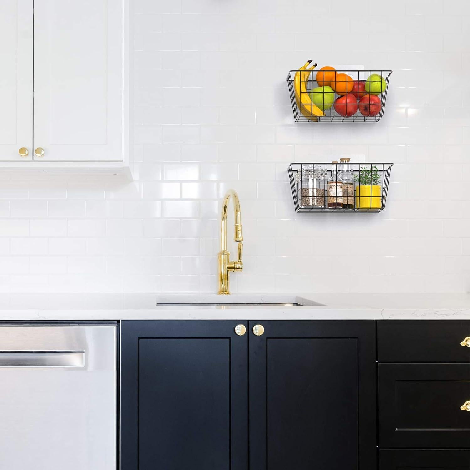 Cestas de Almacenamiento Colgantes MaraFansie 2 Paquete Negro