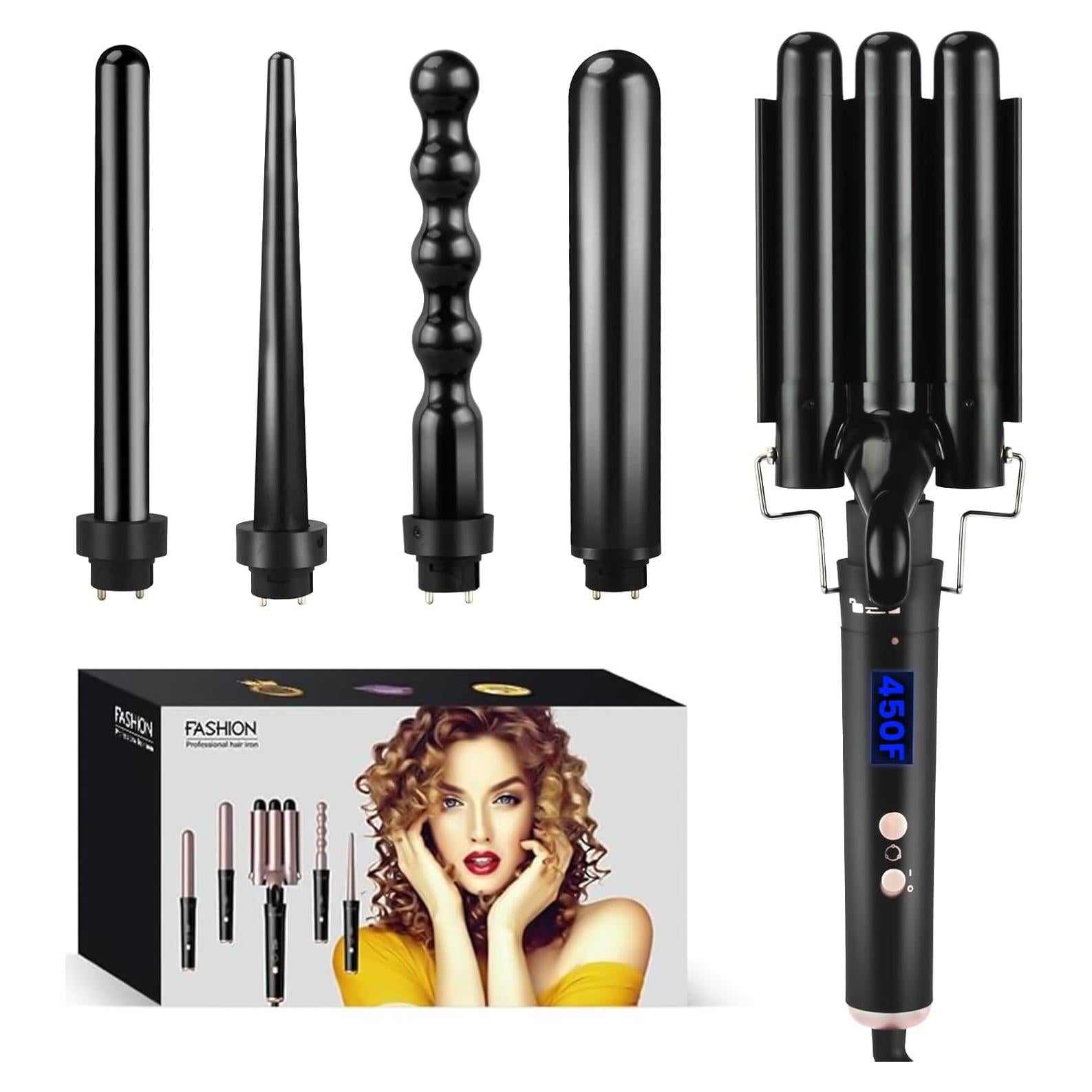 Conjunto Rizador 5 en 1 Bo'laiya con Pantalla de Temperatura