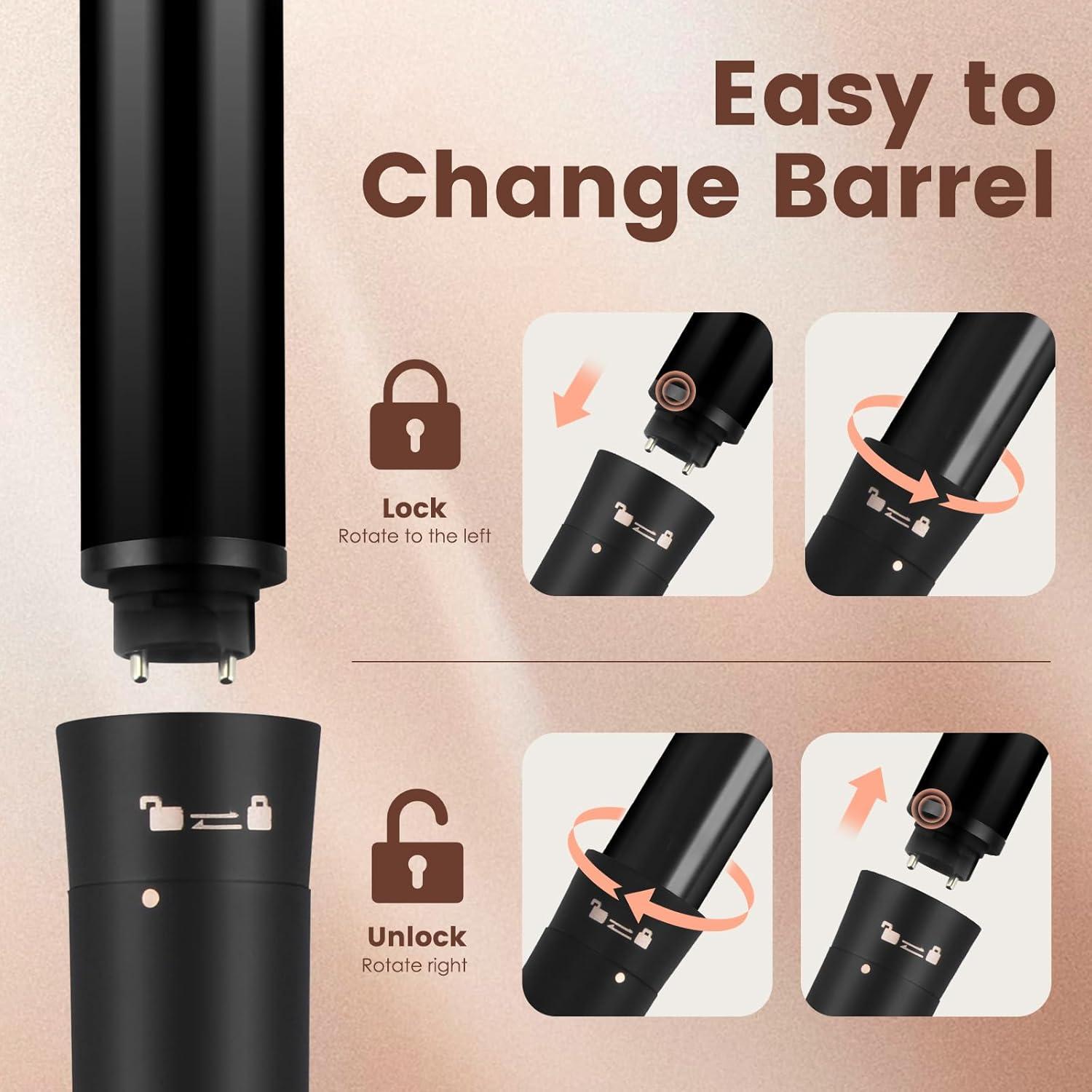 Conjunto Rizador 5 en 1 Bo'laiya con Pantalla de Temperatura