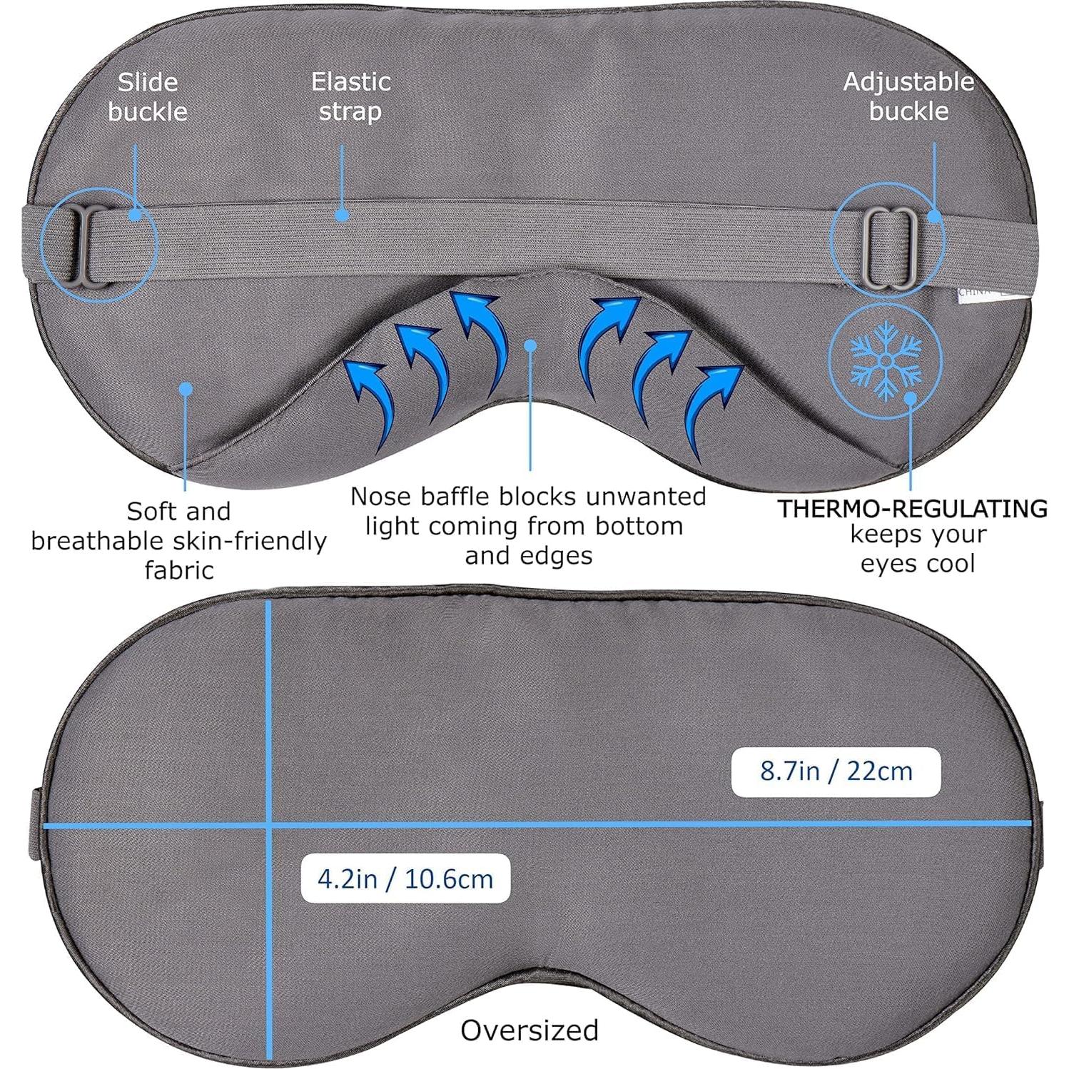 Máscara de Ojos JoMo de Viscosa de Bambú Gris Oscuro 1 Unidad