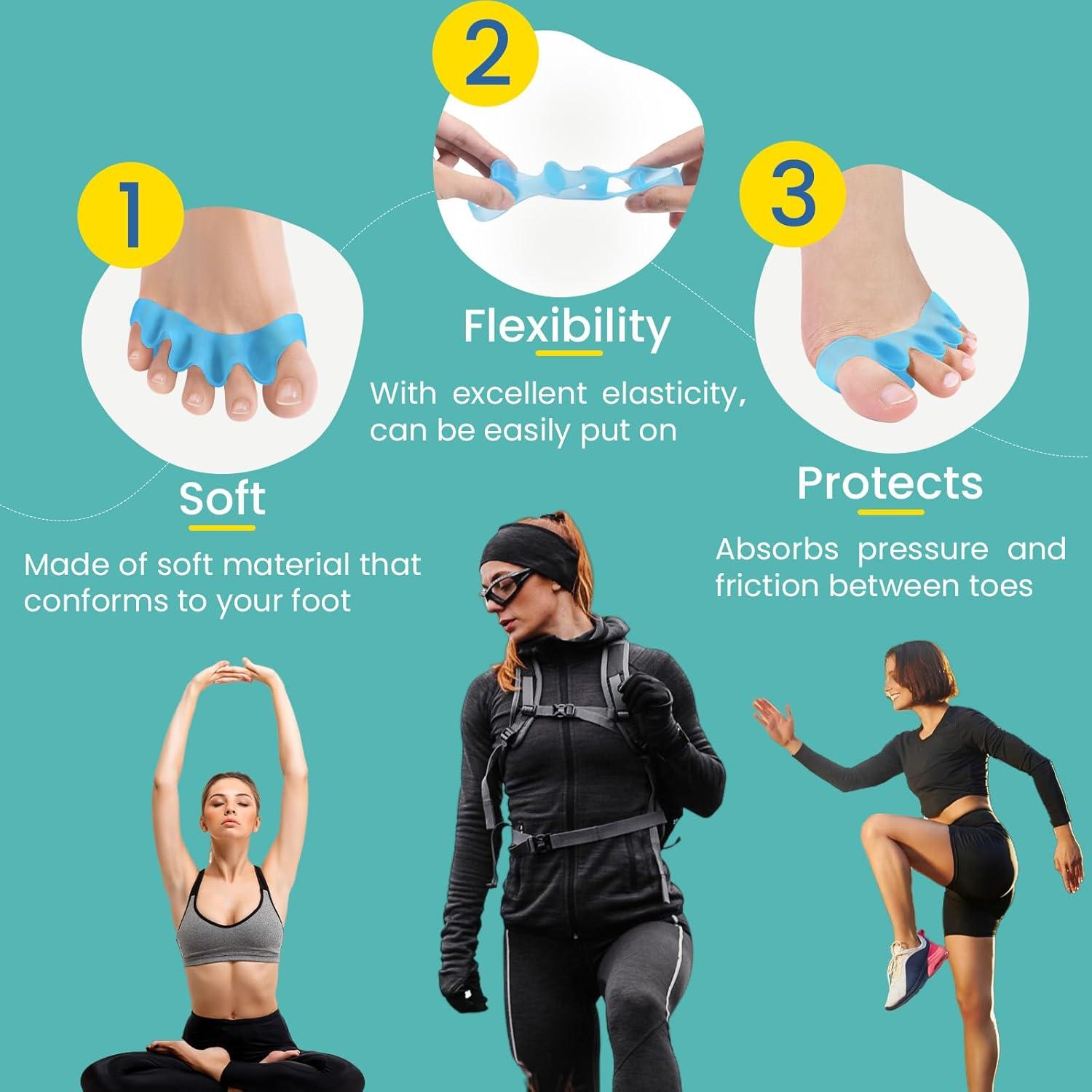 Separadores de Dedos Welnove - Corrector de Juanetes, 5 Pares