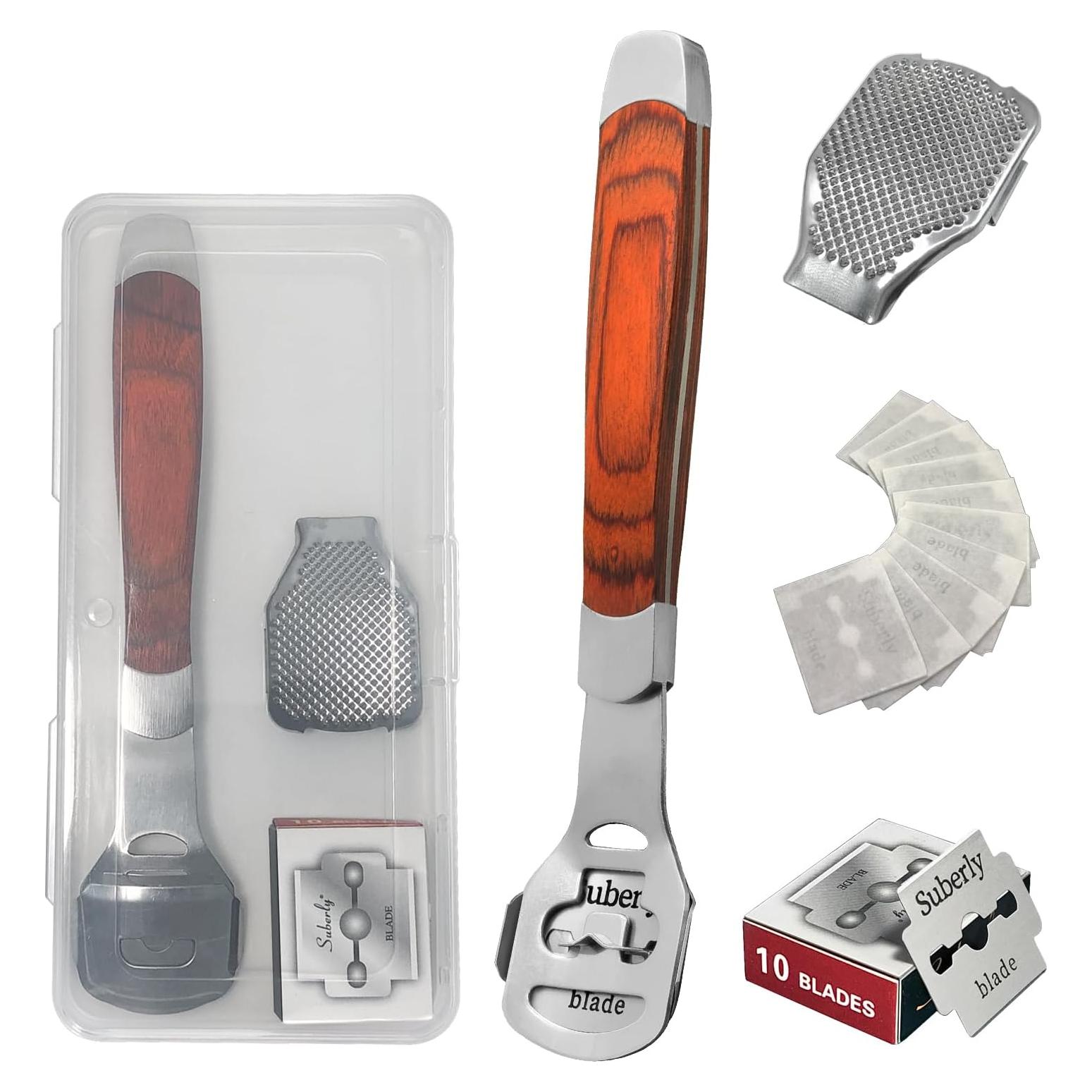 Removedor de Callos de Acero Inoxidable POQOD con 12 Piezas