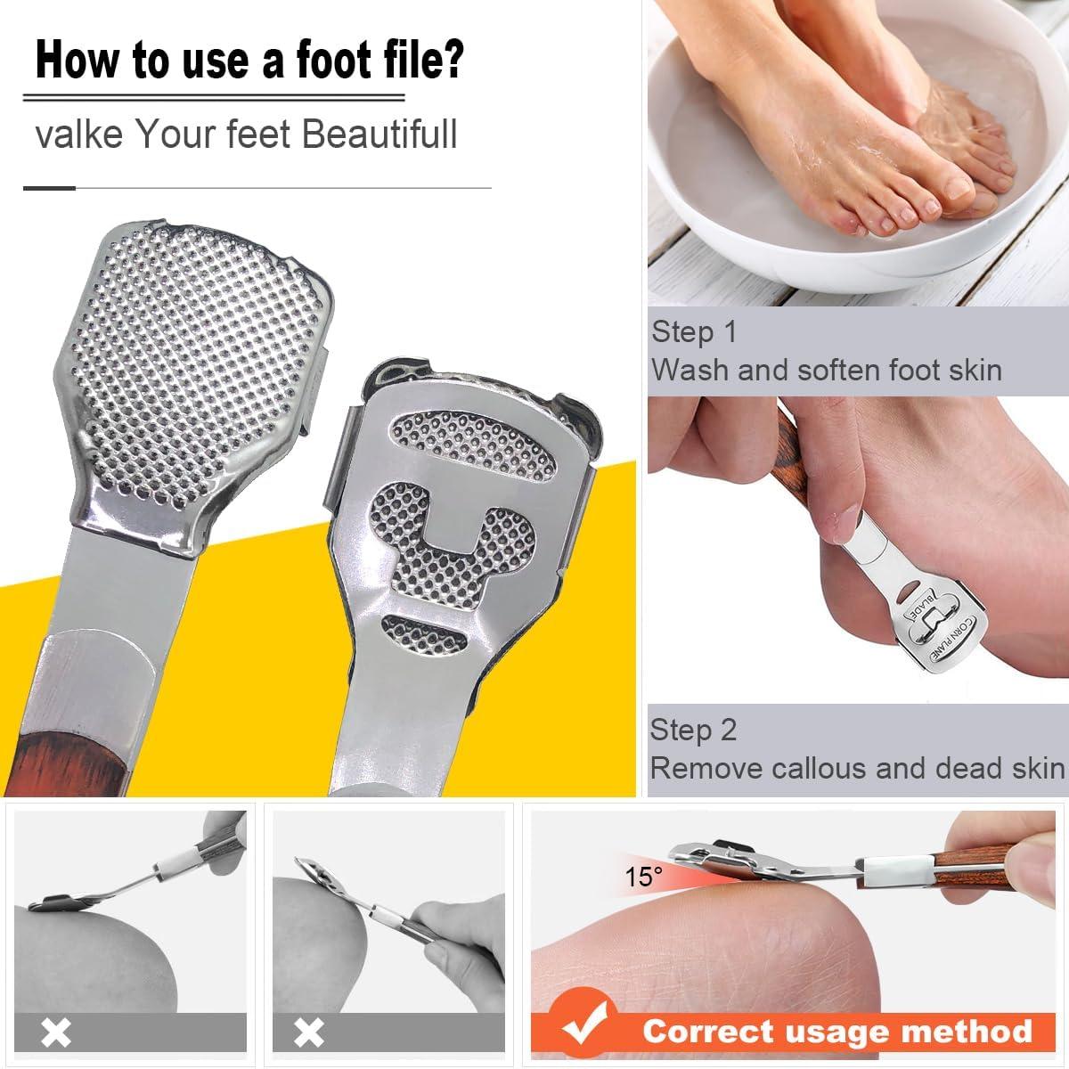 Removedor de Callos de Acero Inoxidable POQOD con 12 Piezas