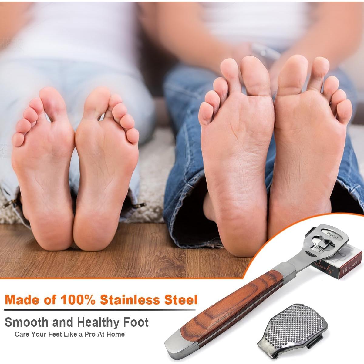 Removedor de Callos de Acero Inoxidable POQOD con 12 Piezas