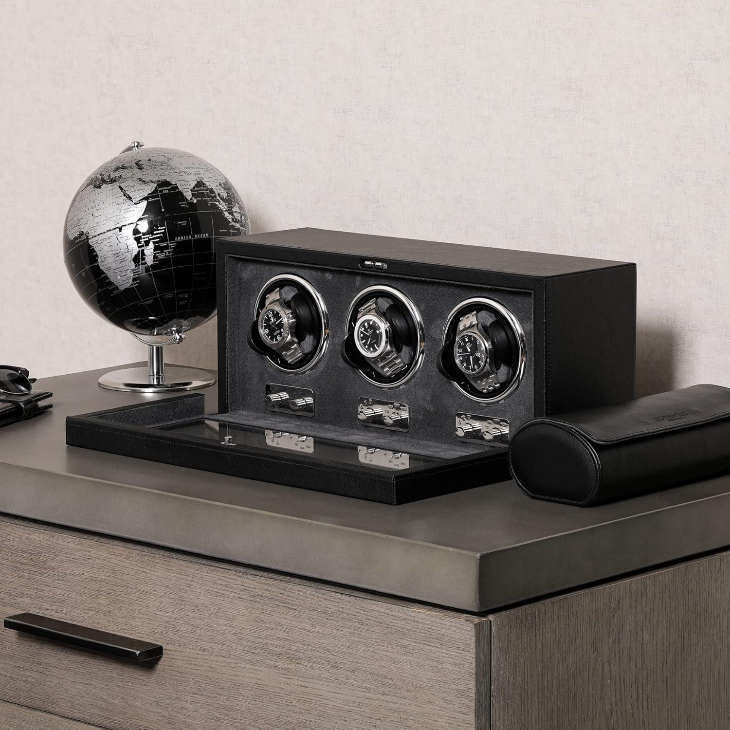 Enrollador de Relojes Automáticos ROTHWELL Triple Negro/Grey