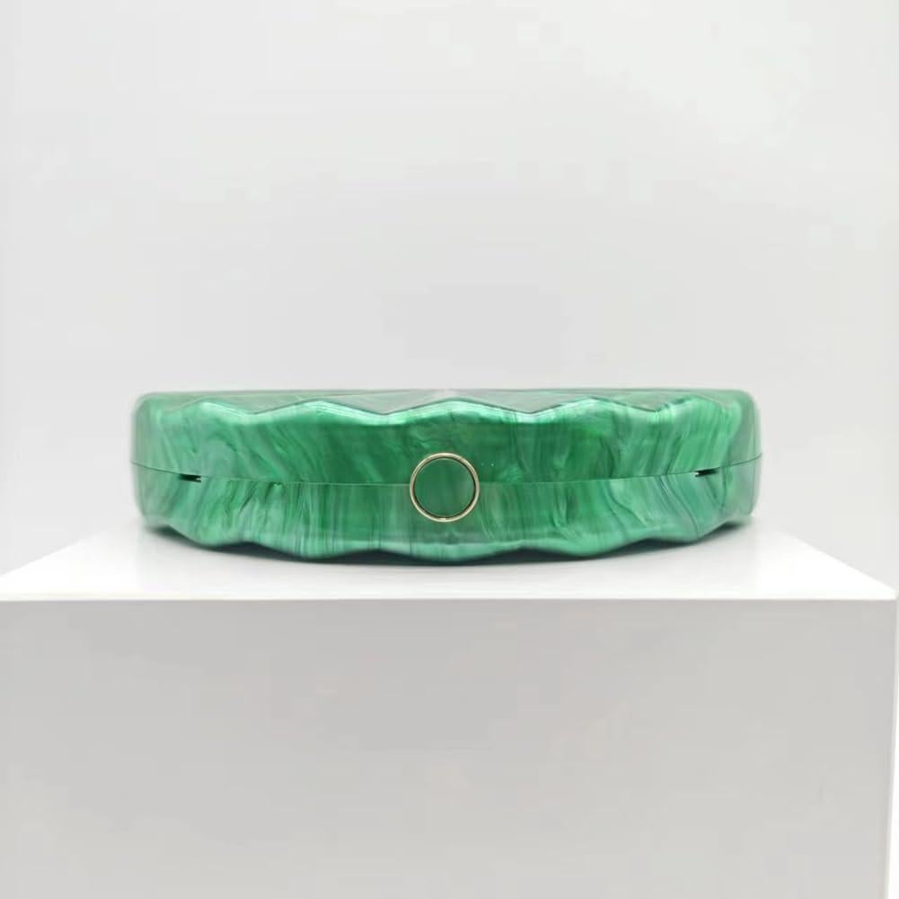 Bolso Clutch de Acrílico CUXVA en Forma de Concha Blanco Roto