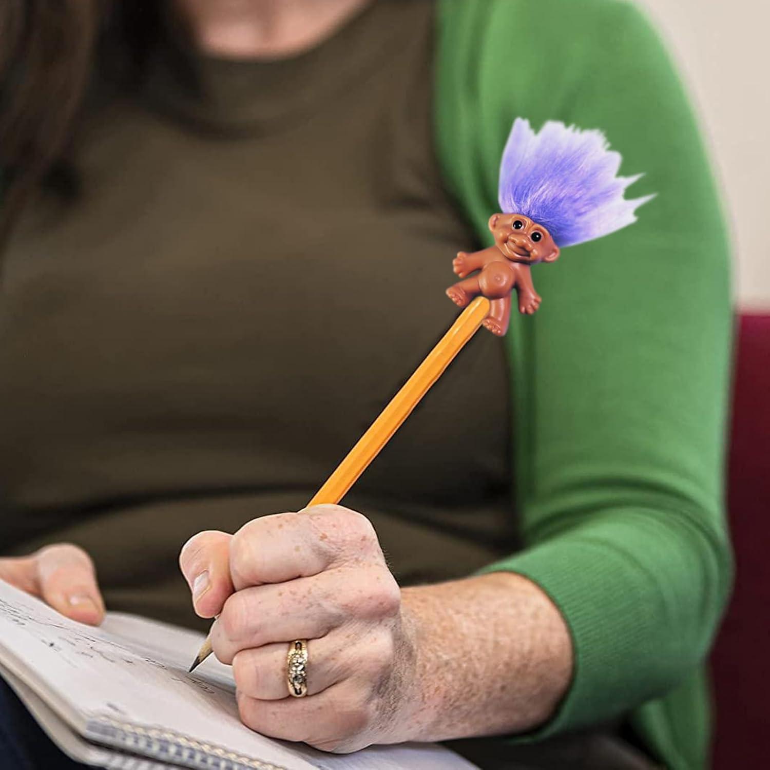 Pack 16 Toppers de Lápiz Vintage Trolls TOMZEGNA 7.1 cm