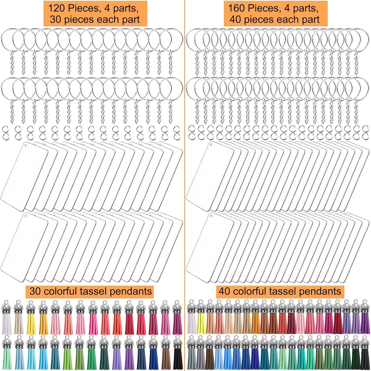 Juego de Llaveros Acrílicos Duufin 120 Pcs con Borlas