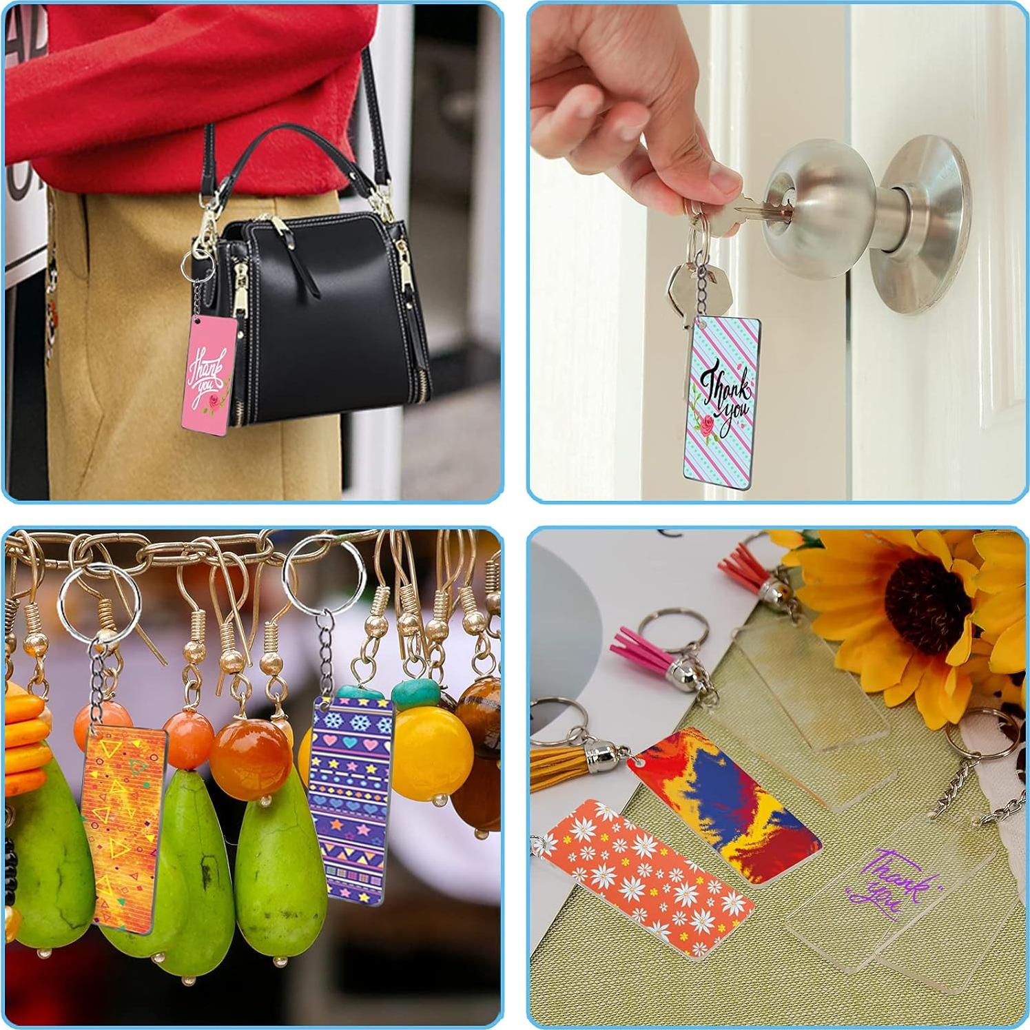 Juego de Llaveros Acrílicos Duufin 120 Pcs con Borlas