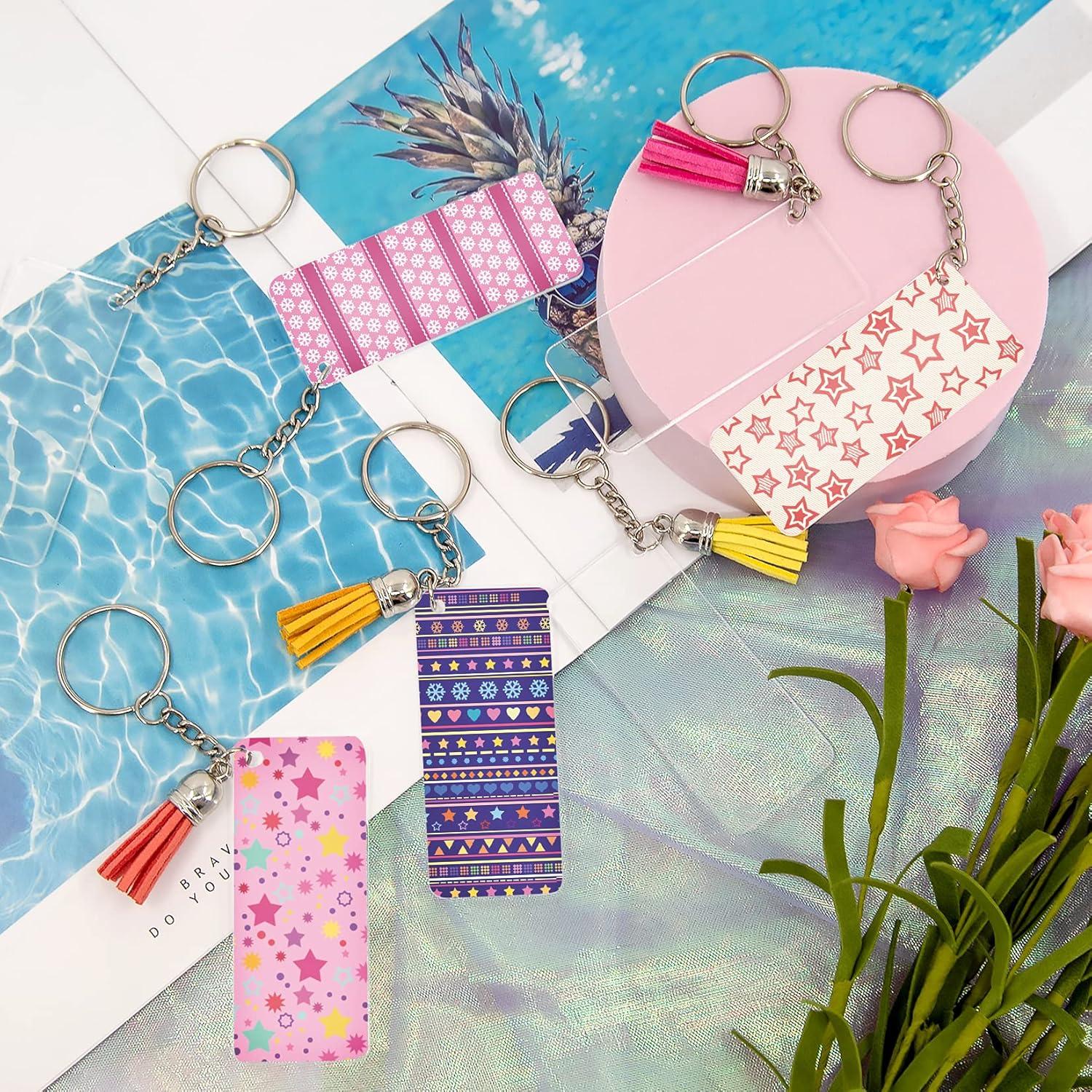 Juego de Llaveros Acrílicos Duufin 120 Pcs con Borlas