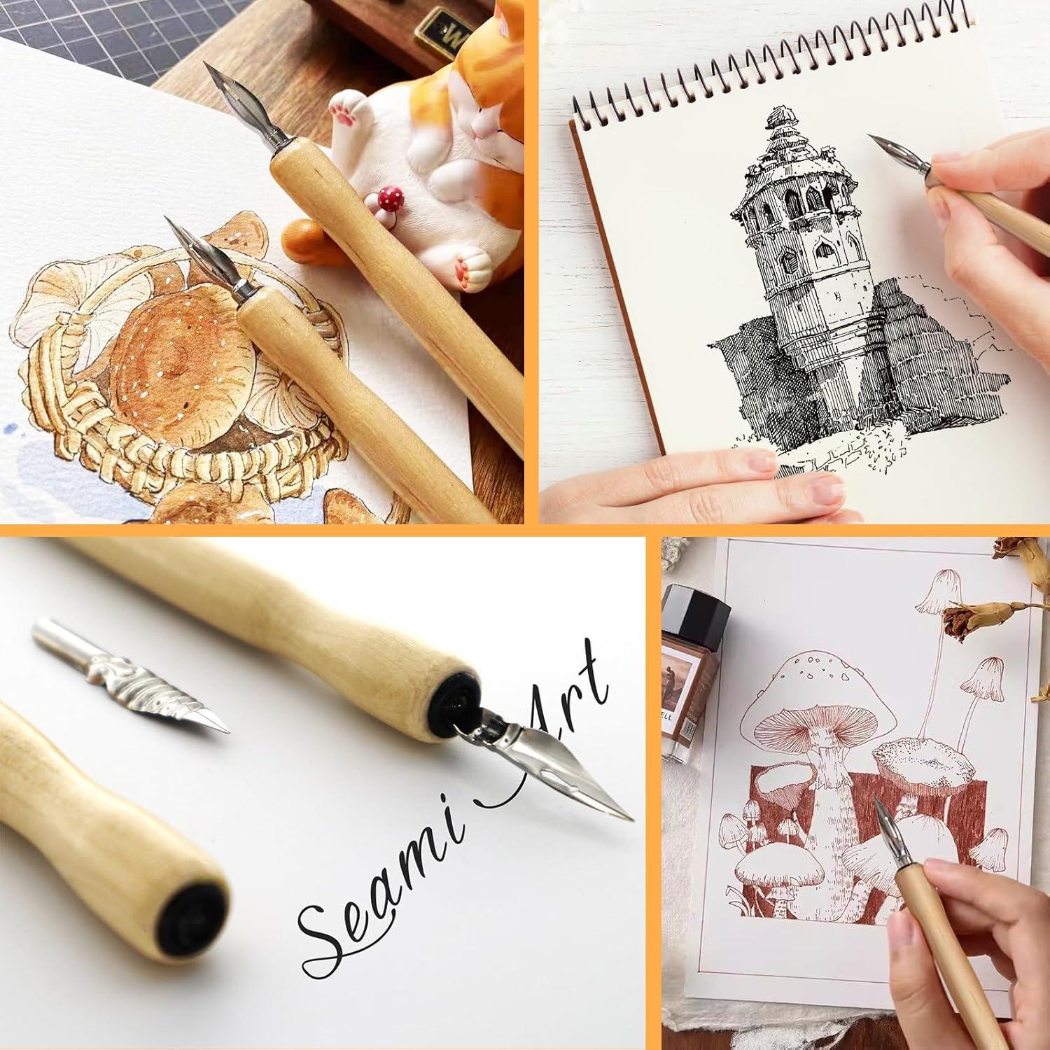 Juego de Soportes para Plumas Pissente - 10 Piezas Madera