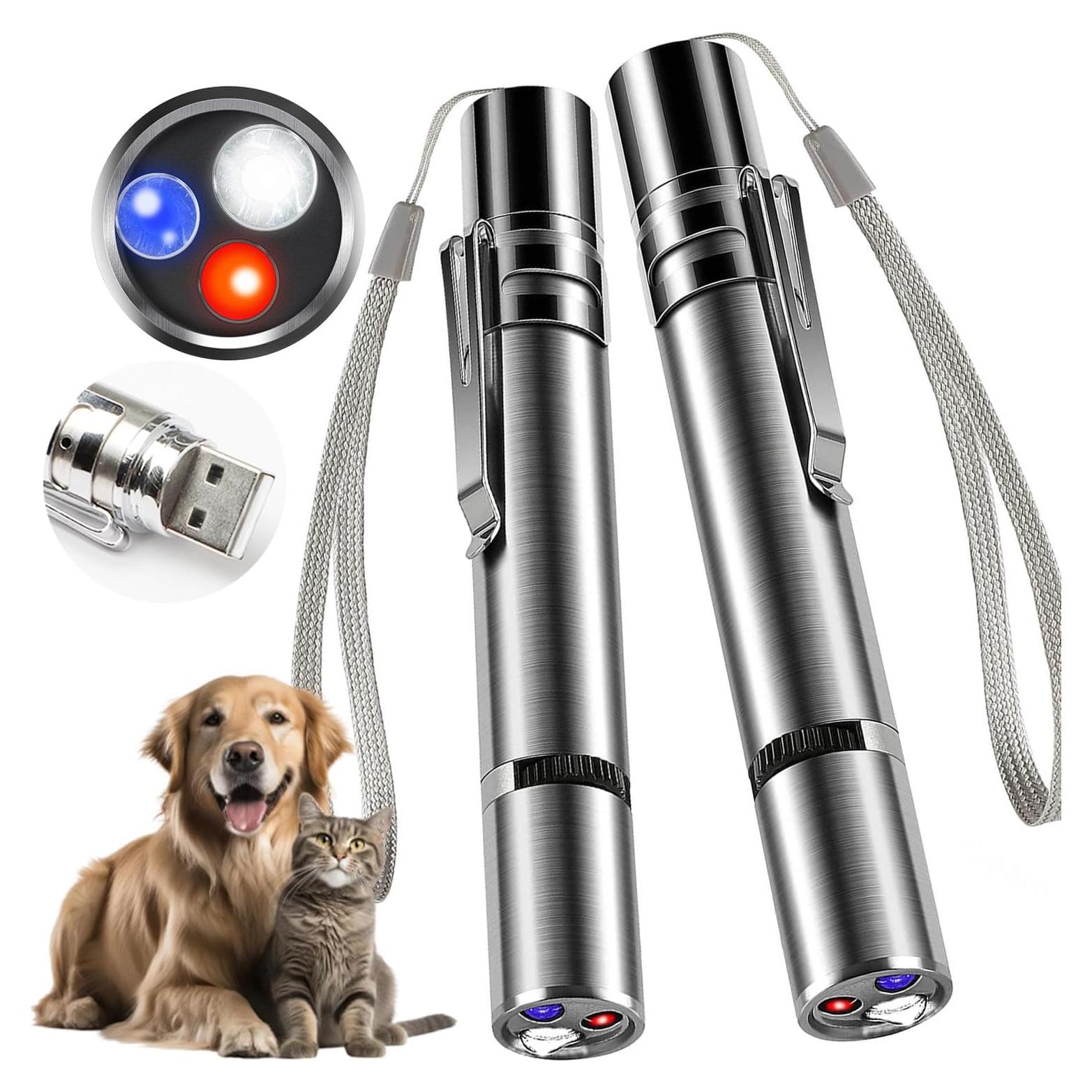 Puntero Láser para Gatos Gris - Juguete Interactivo Recargable