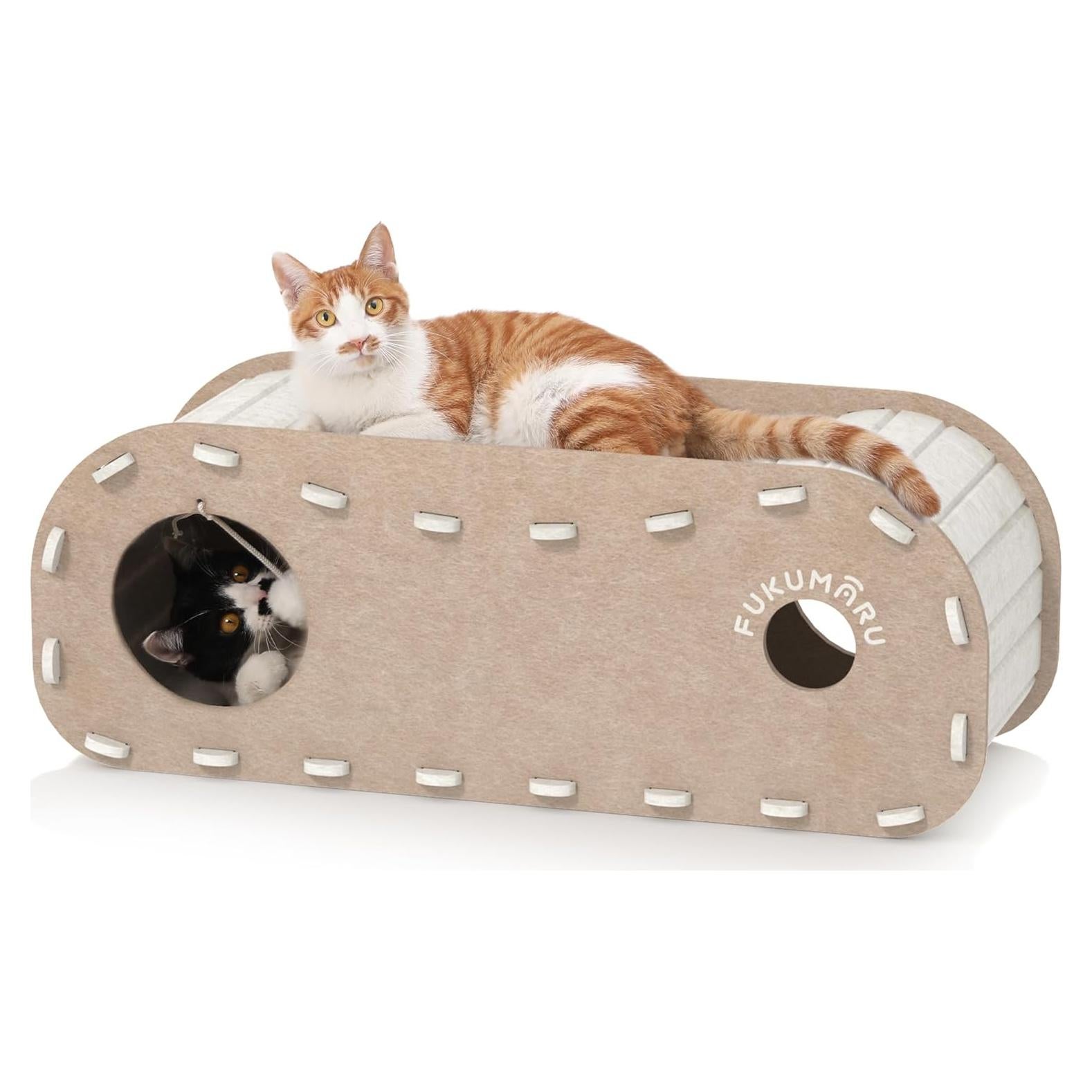 Cama para Gatos FUKUMARU Beige 80 cm Cueva Extra Grande