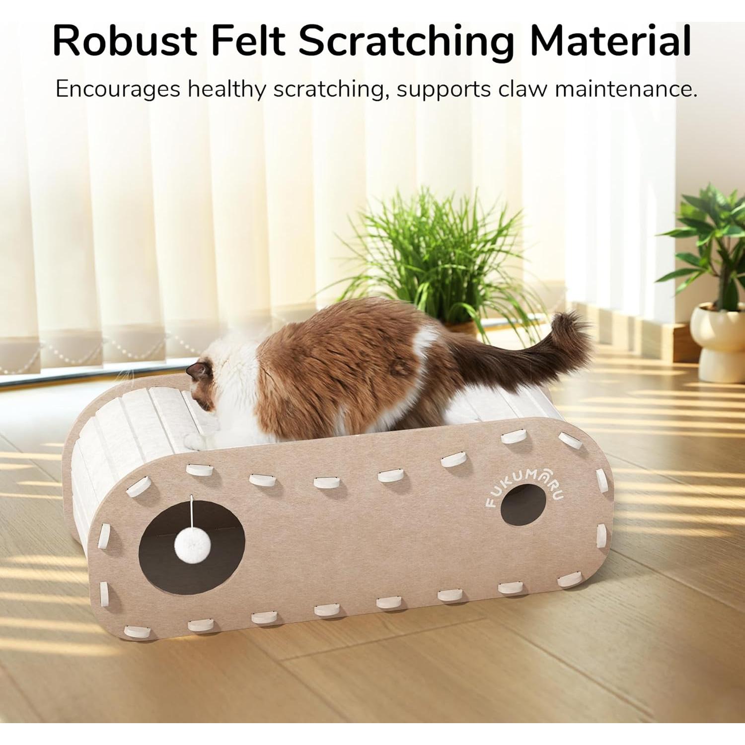 Cama para Gatos FUKUMARU Beige 80 cm Cueva Extra Grande