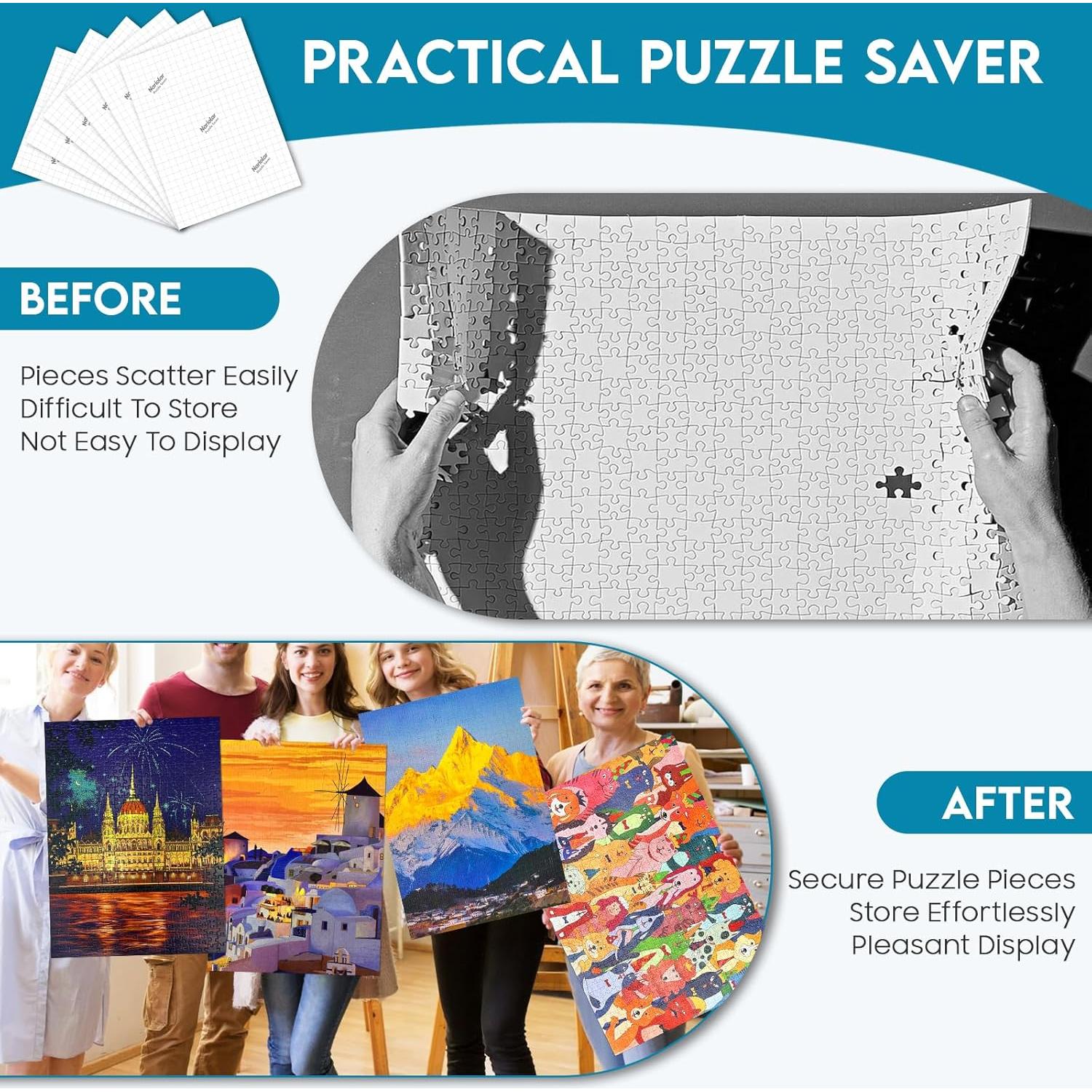 Hojas de Pegamento para Puzzles Nariolar 8 Piezas 19x26 cm