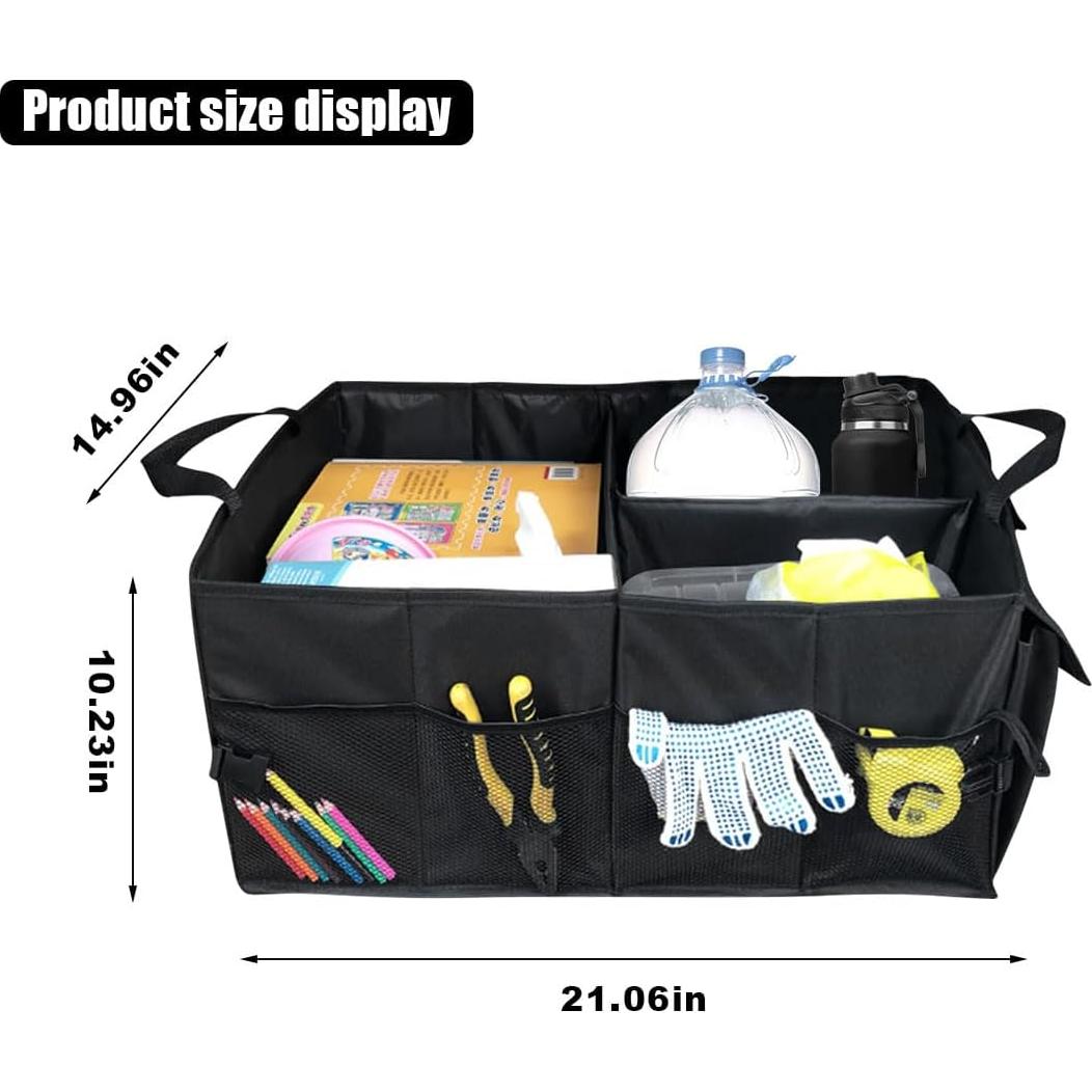 Organizador de Maletero Plegable GLSOWEE Negro 53.5x38x26 cm