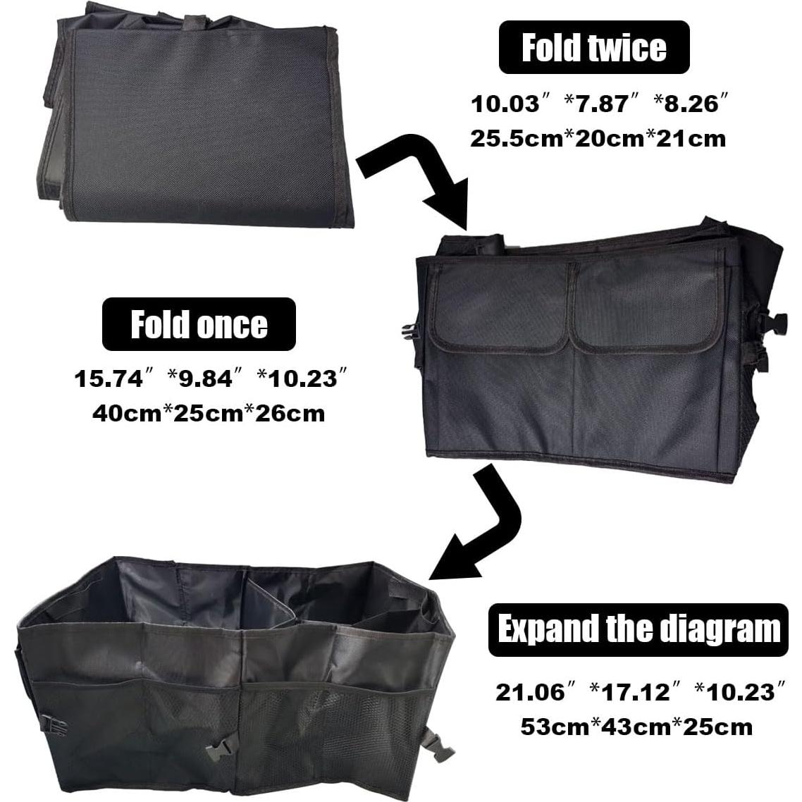 Organizador de Maletero Plegable GLSOWEE Negro 53.5x38x26 cm