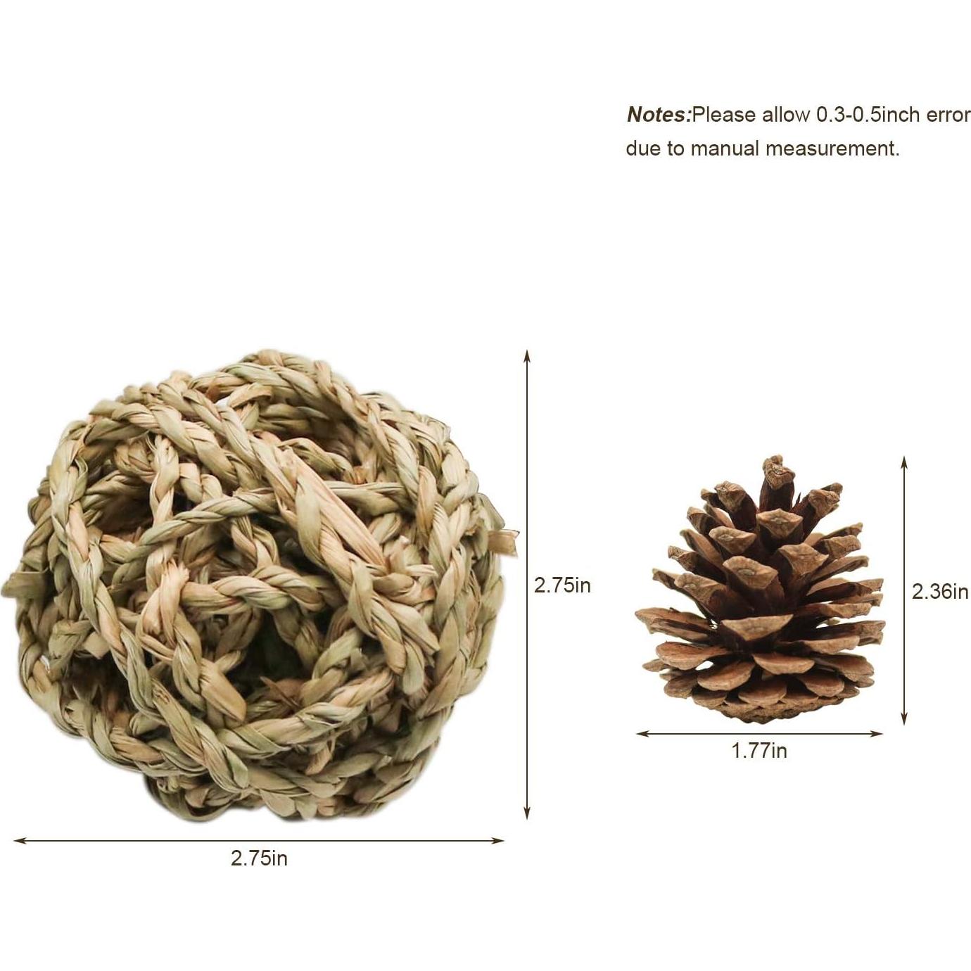 10 Pelotas de Juego Naturales para Conejos y Roedores Bac-kitchen