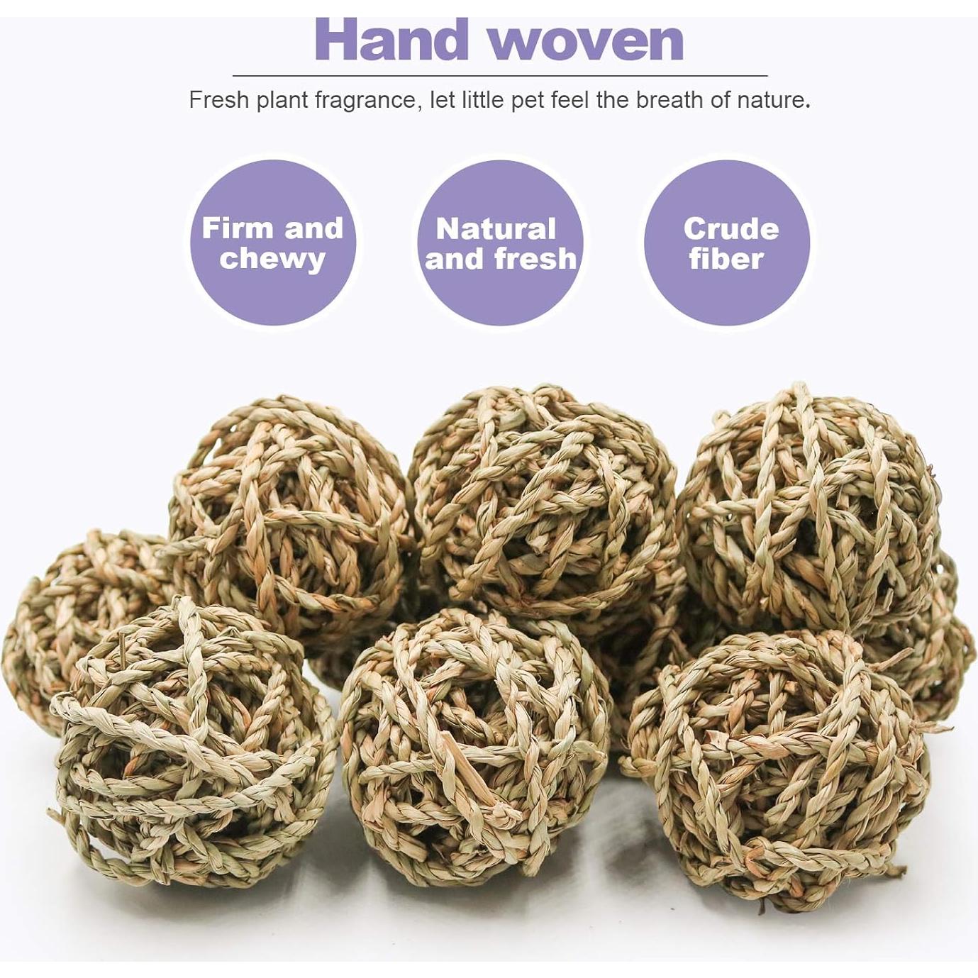 10 Pelotas de Juego Naturales para Conejos y Roedores Bac-kitchen