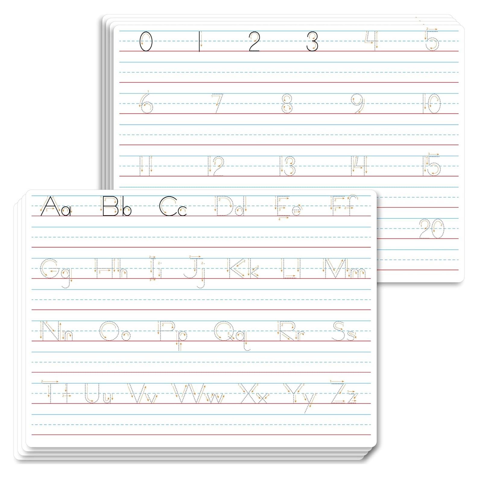 8 Pizarras Borrables Doble Cara SpriteGru para Letras y Números