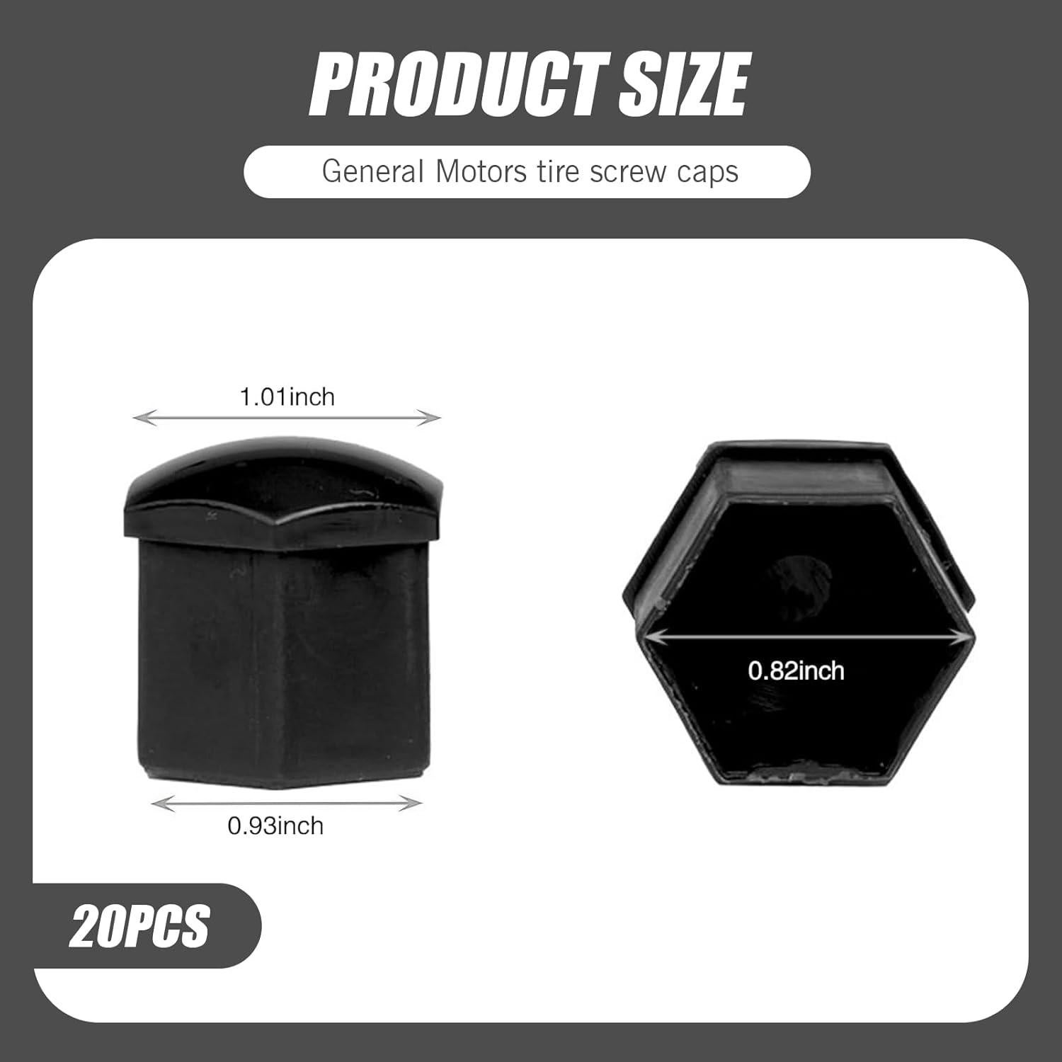 Pack 21 Tapas de Tornillo de Neumático Getfay 21mm Negro