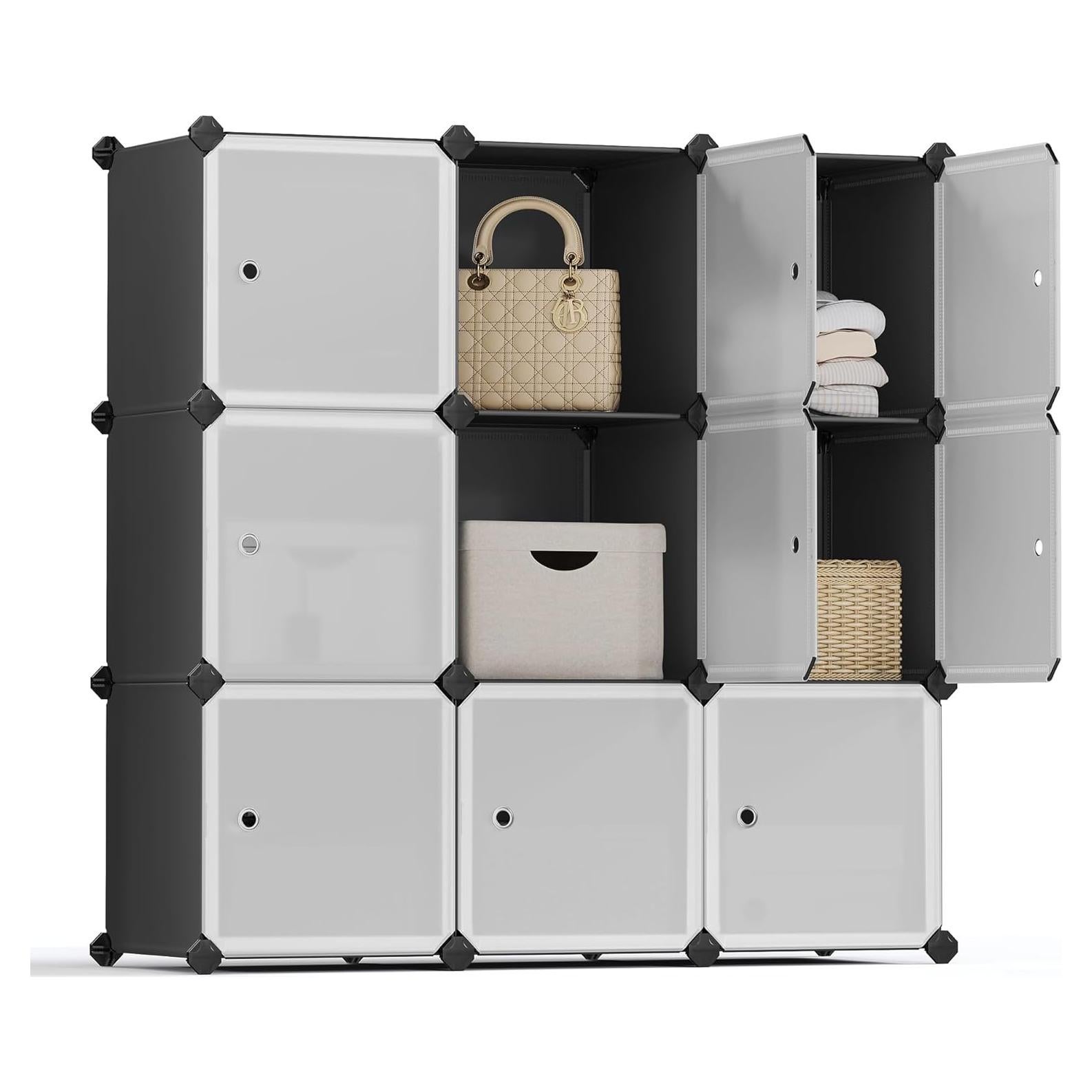 Organizador de Almacenamiento SONGMICS 9 Cubos Plástico Negro y Blanco