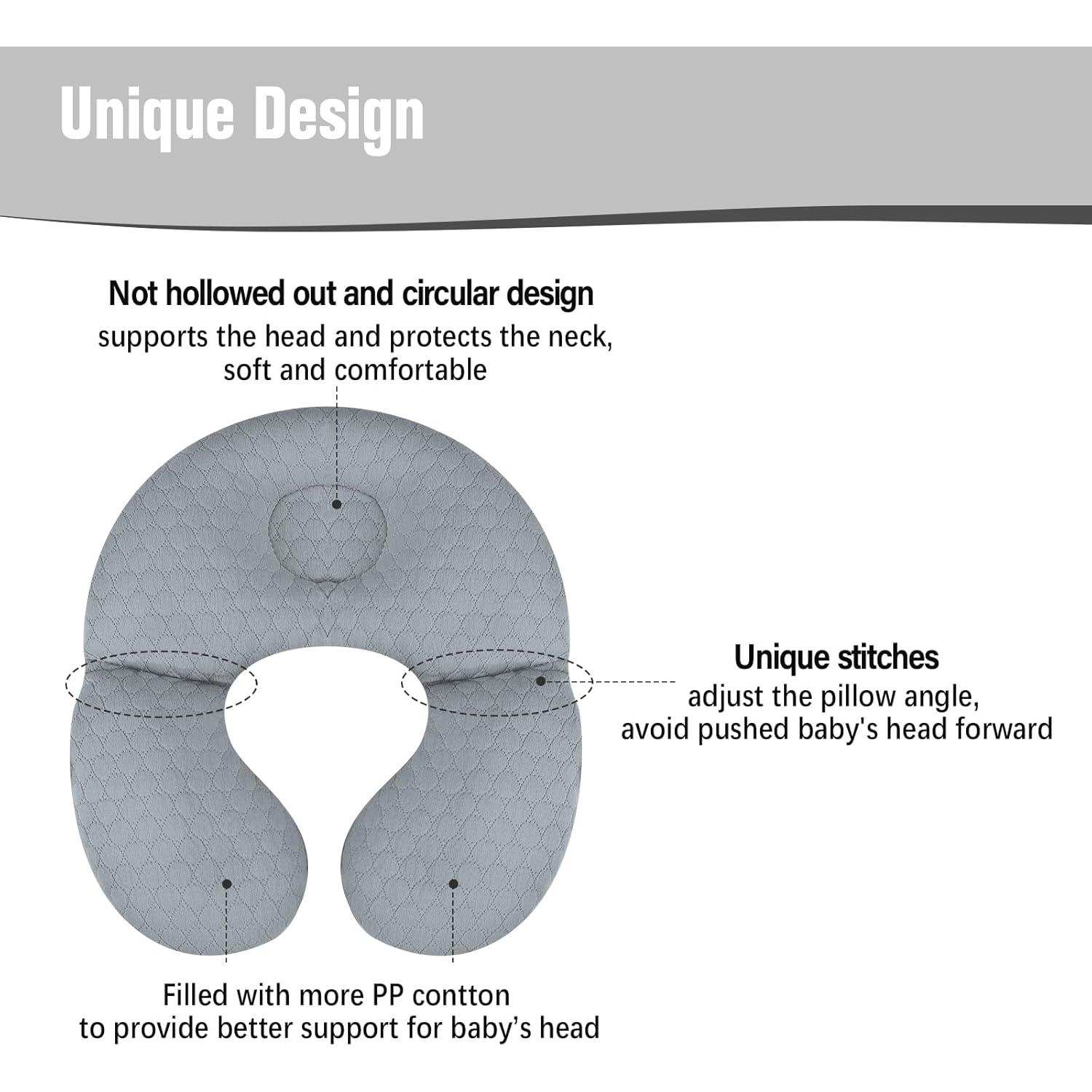 Almohada de Viaje para Bebés KAKIBLIN Gris Soporte Cuello