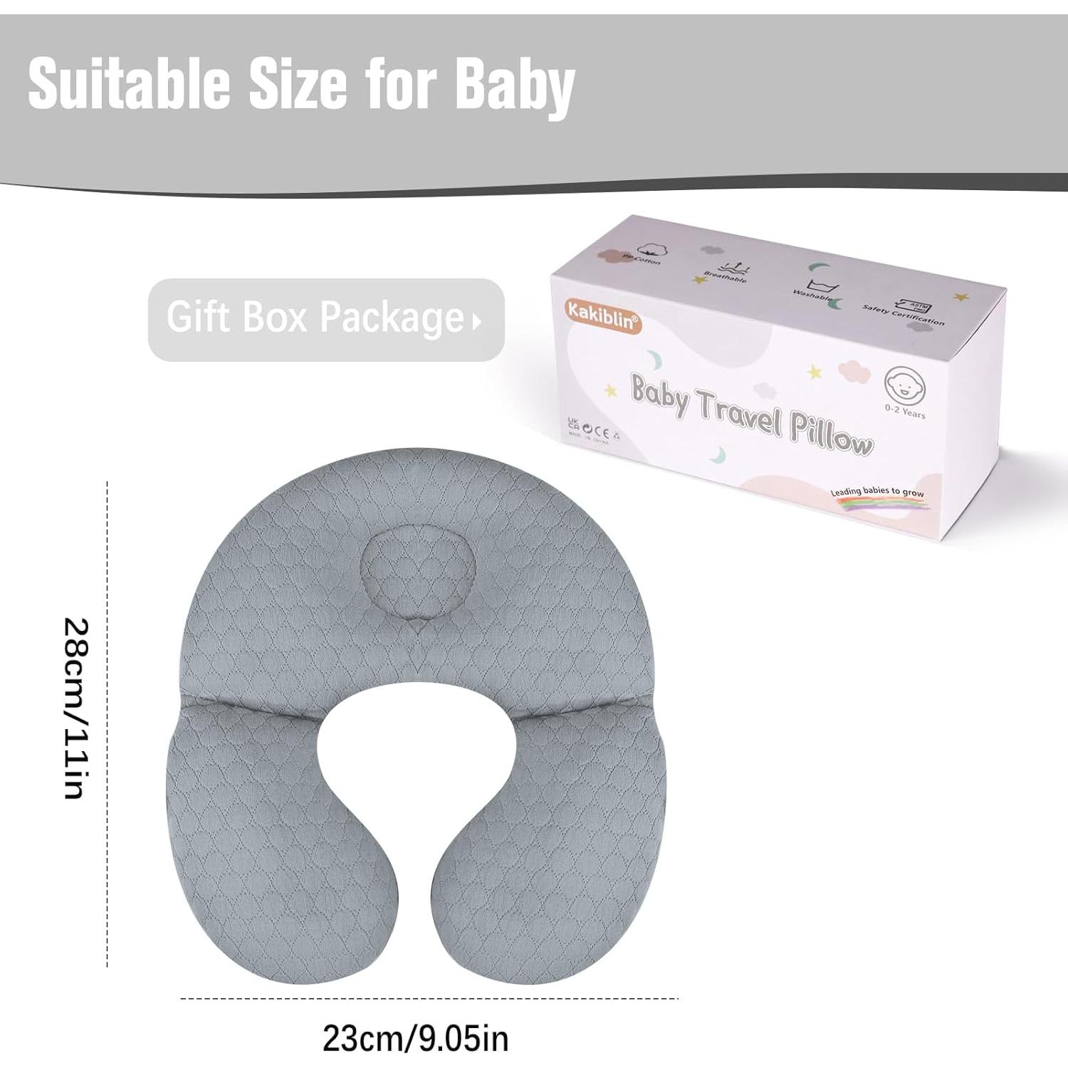 Almohada de Viaje para Bebés KAKIBLIN Gris Soporte Cuello