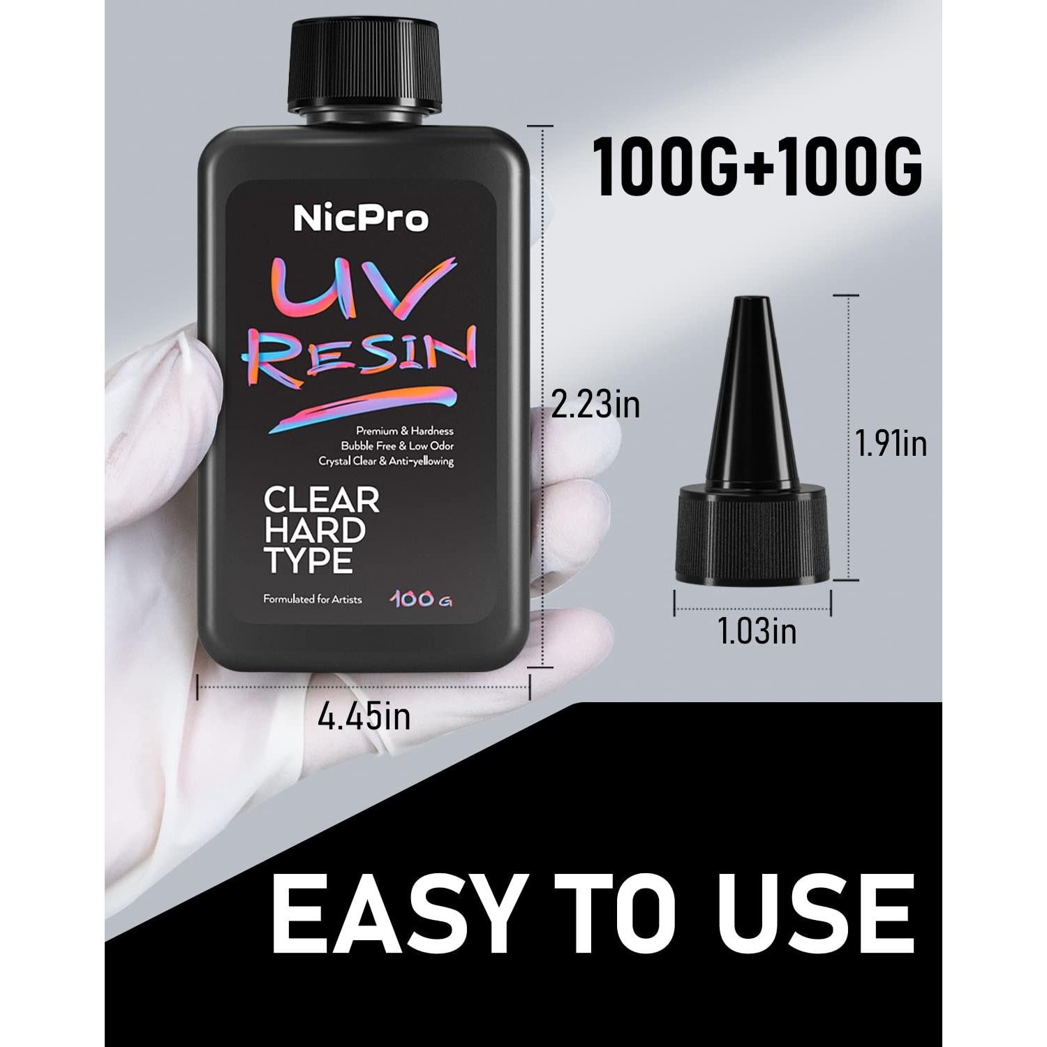 Kit de Resina UV Nicpro 200g - Pegamento Cristal Claro