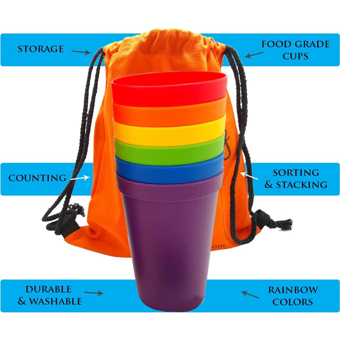 Juego de Tazas Apilables Skoolzy - 6 Piezas Educativas