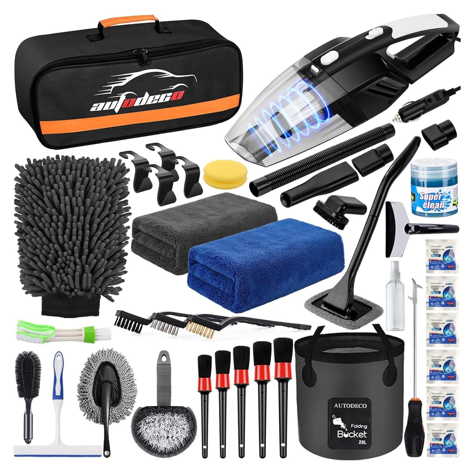 Kit de Limpieza de Autos AUTODECO 41 Piezas con Aspiradora