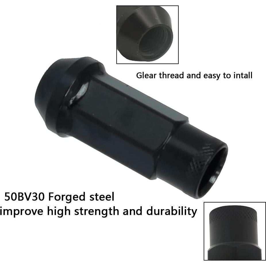 Tuercas de rueda M12x1.25 SOROPARTS, 22 piezas, negro