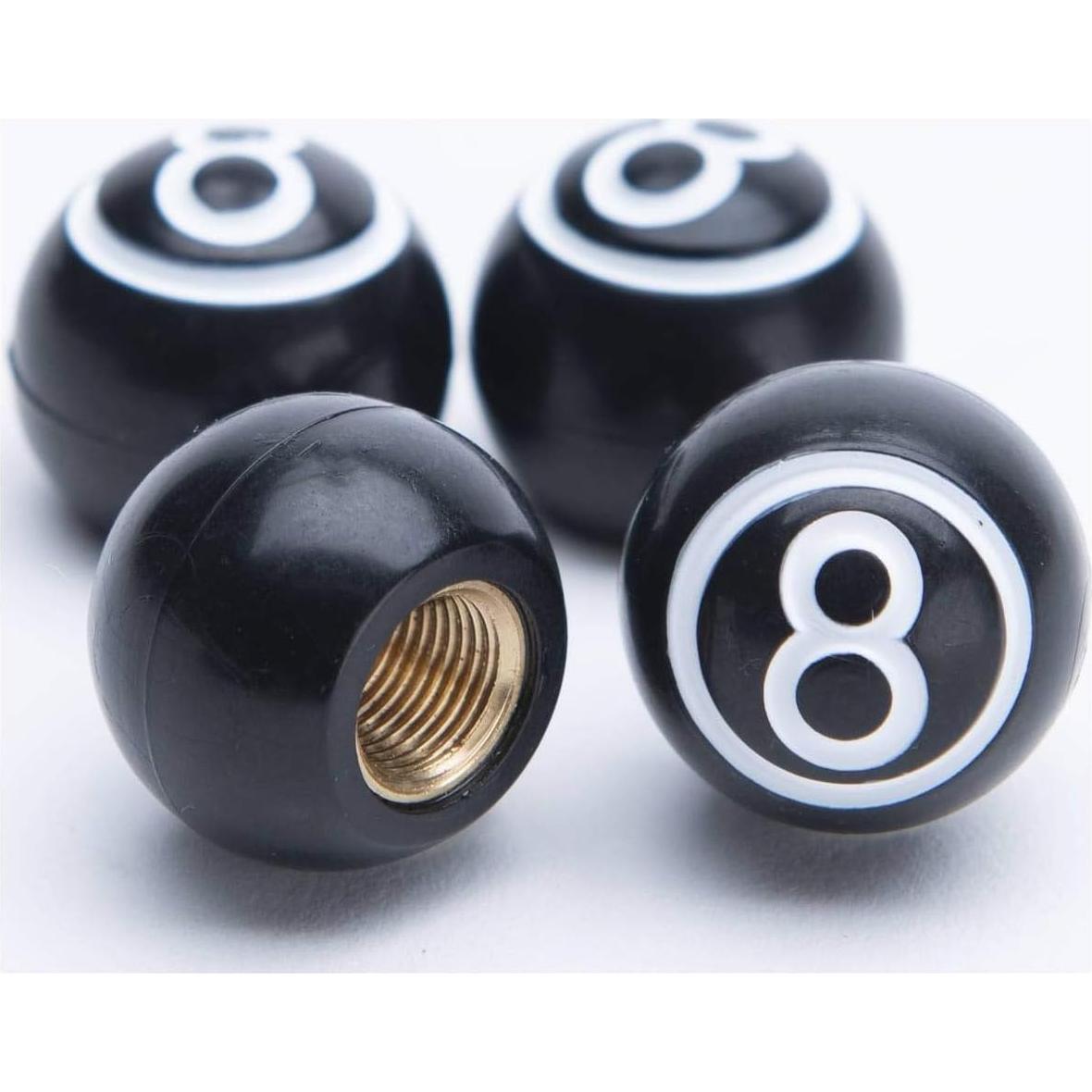 Tapa de Válvula 8-Ball Negra Accesorios Personalizados