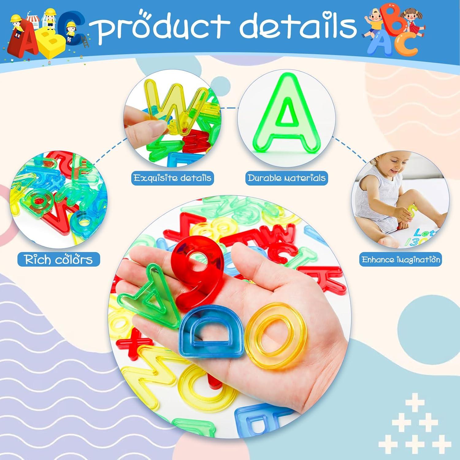 Letras y Números de Plástico Bbiamsleep 134 Pcs Multicolor