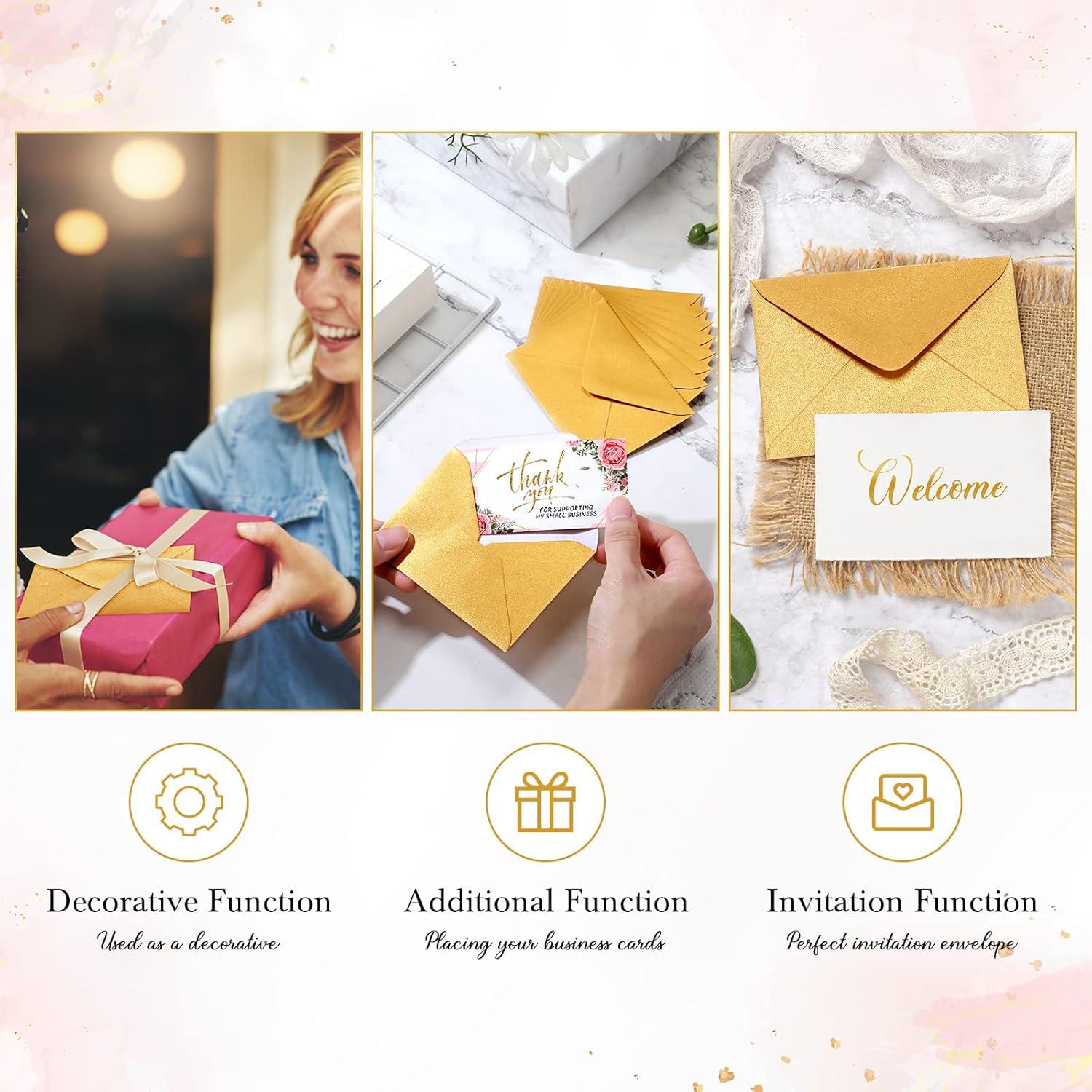 200 Sobres de Regalo Mini Yahenda Oro 10.16x6.86 cm Autocierre