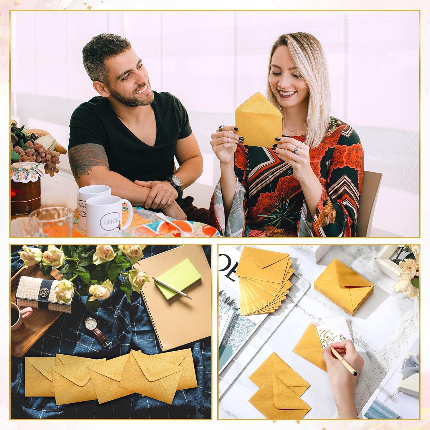 200 Sobres de Regalo Mini Yahenda Oro 10.16x6.86 cm Autocierre