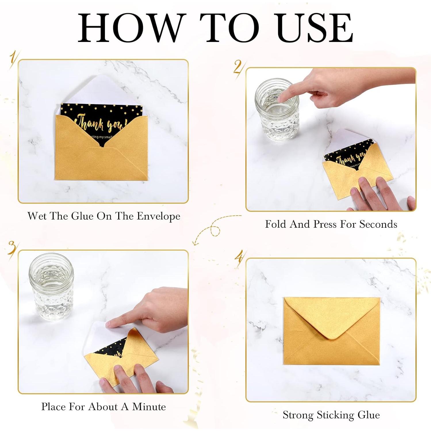 200 Sobres de Regalo Mini Yahenda Oro 10.16x6.86 cm Autocierre